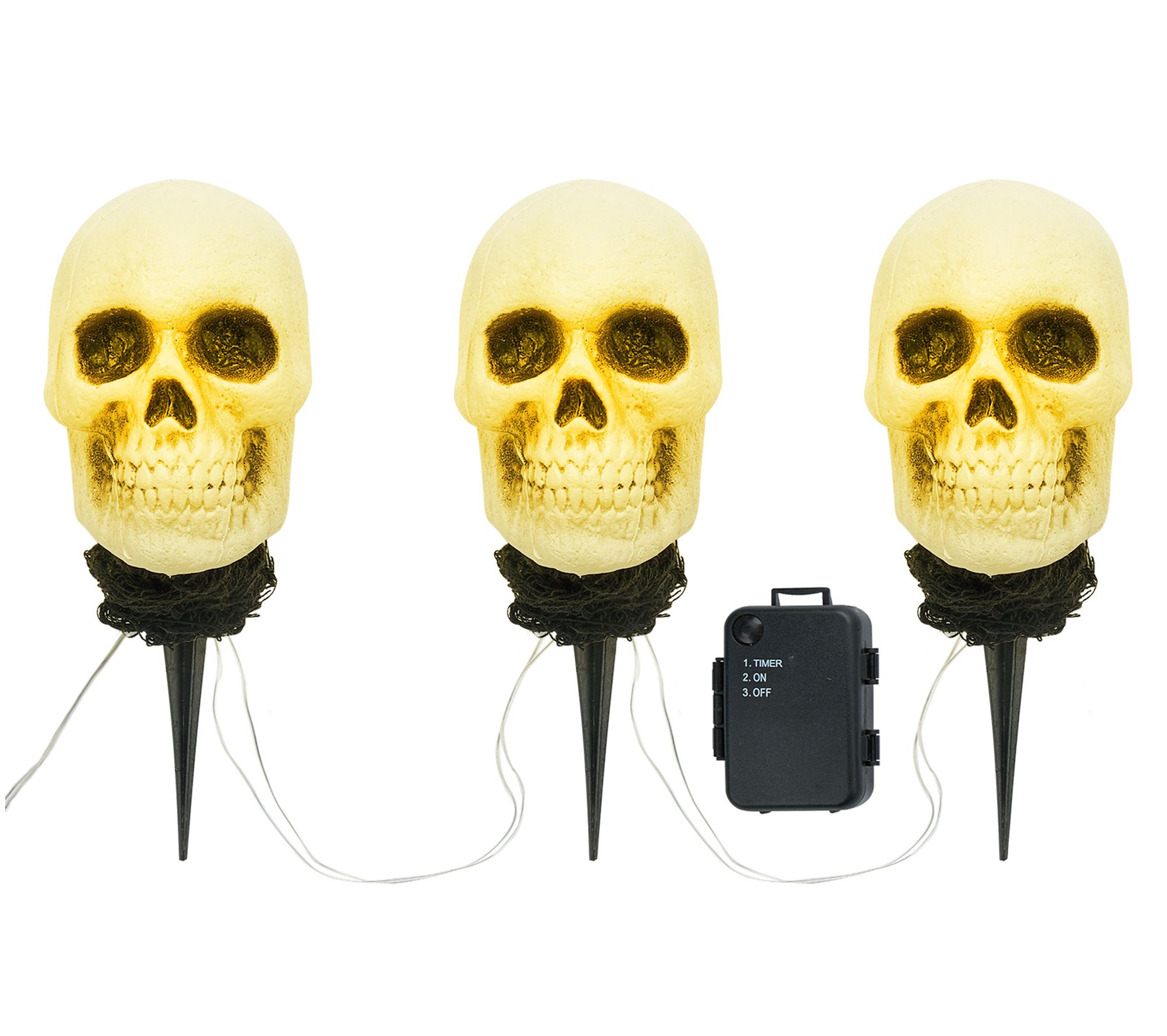 Joyfy 3-Piece Light-Up Skeleton Halloween Stakes