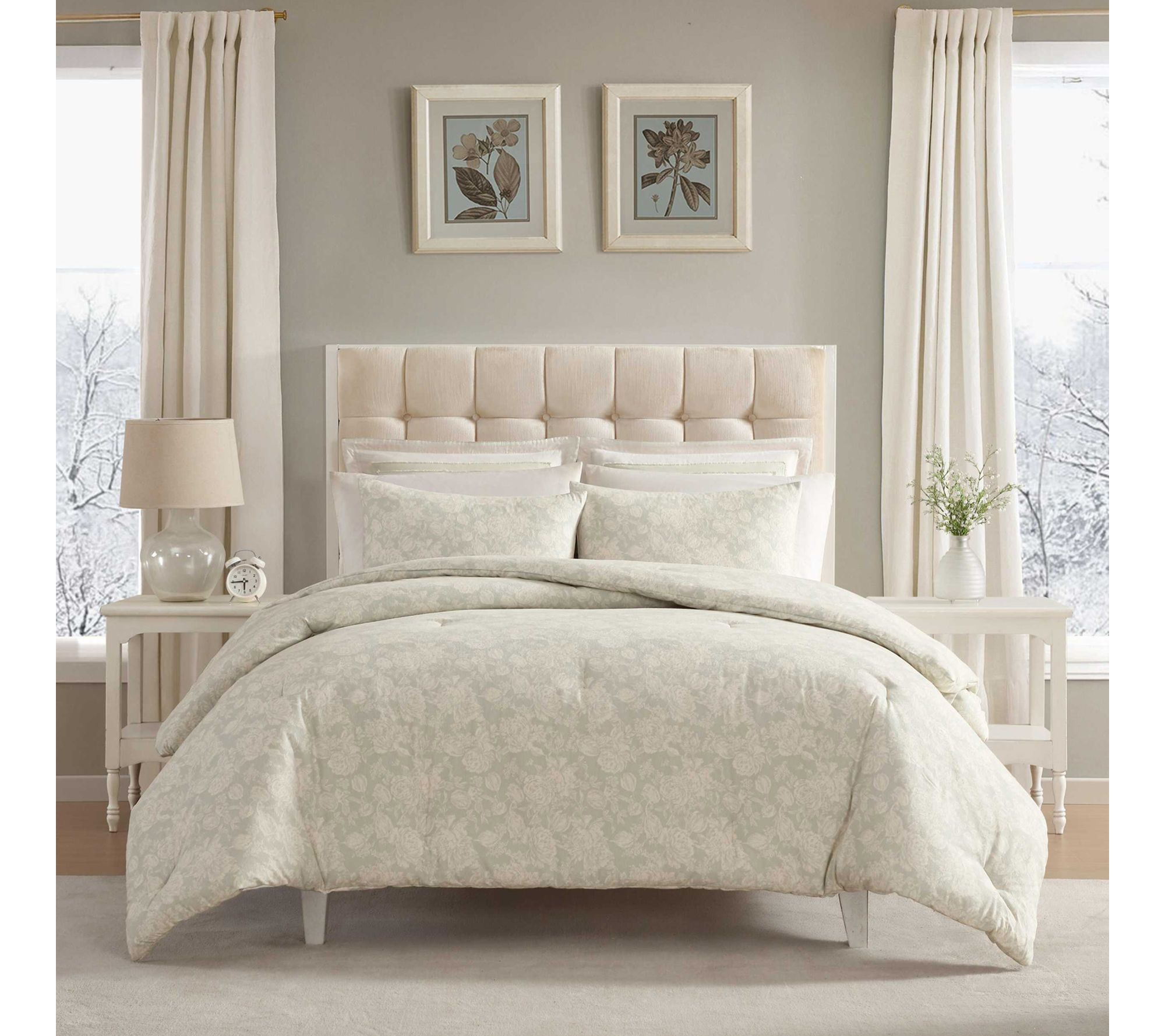 Laura Ashley Meredith Cotton Flannel Full/QueenComforter Set