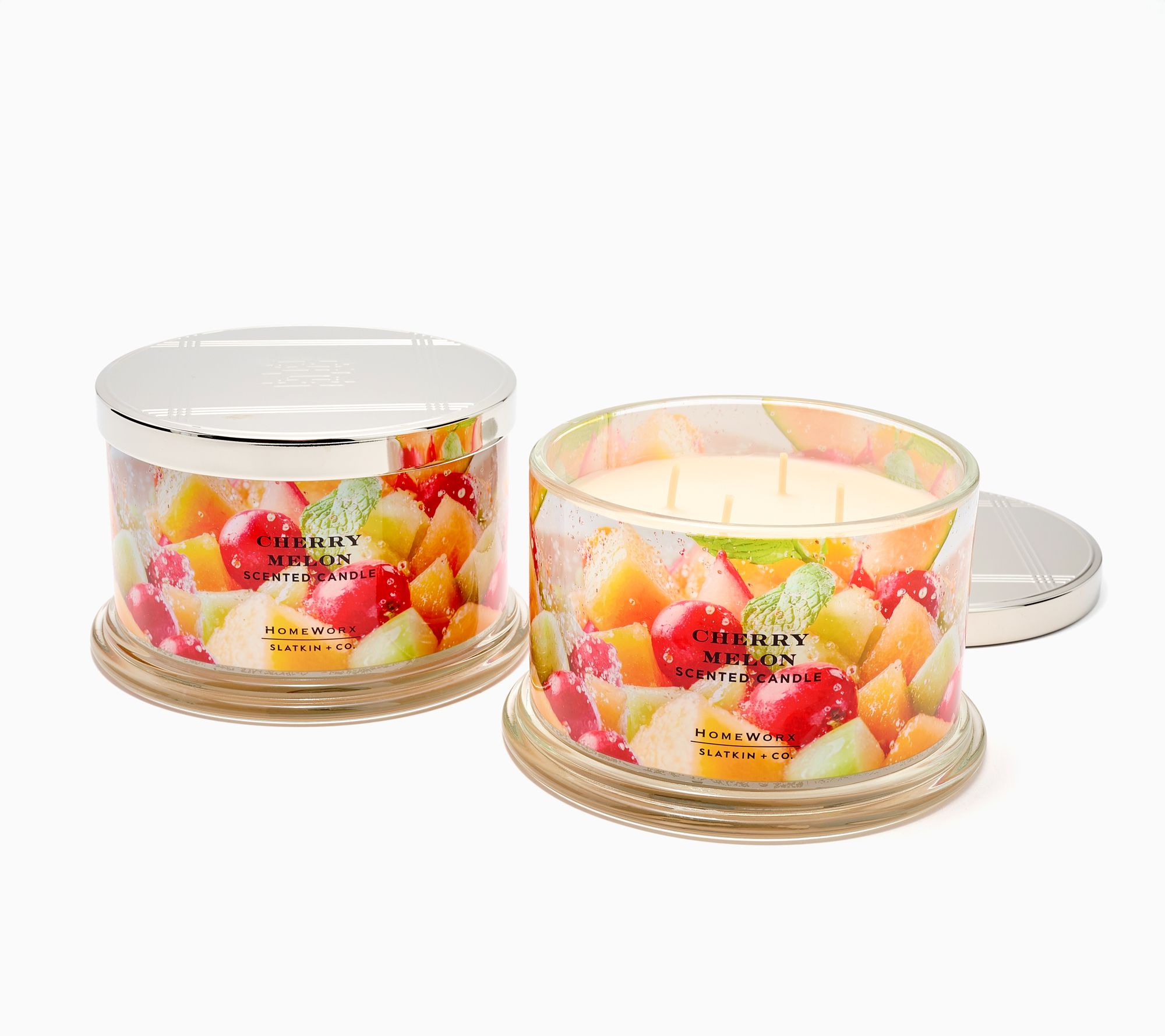 HomeWorx by Sltakin + CO. S/2 18oz Cherry Melon Candles