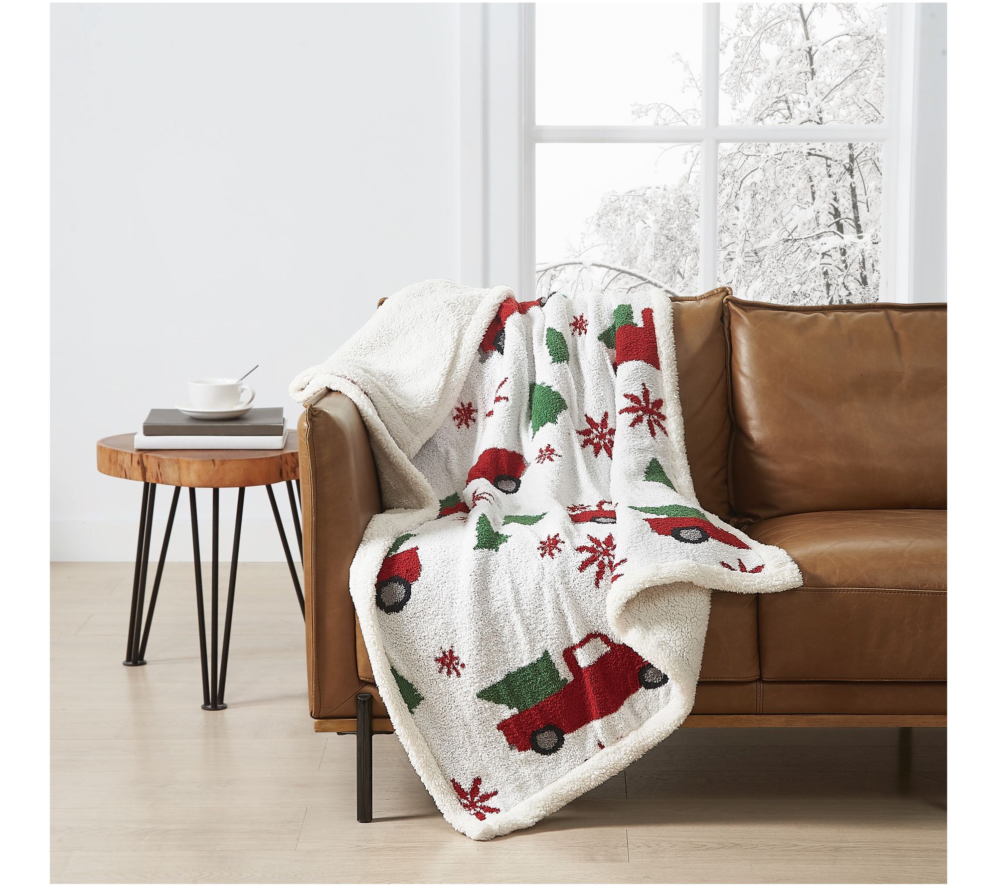 Truly Soft Cozy Tree and Truck Throw