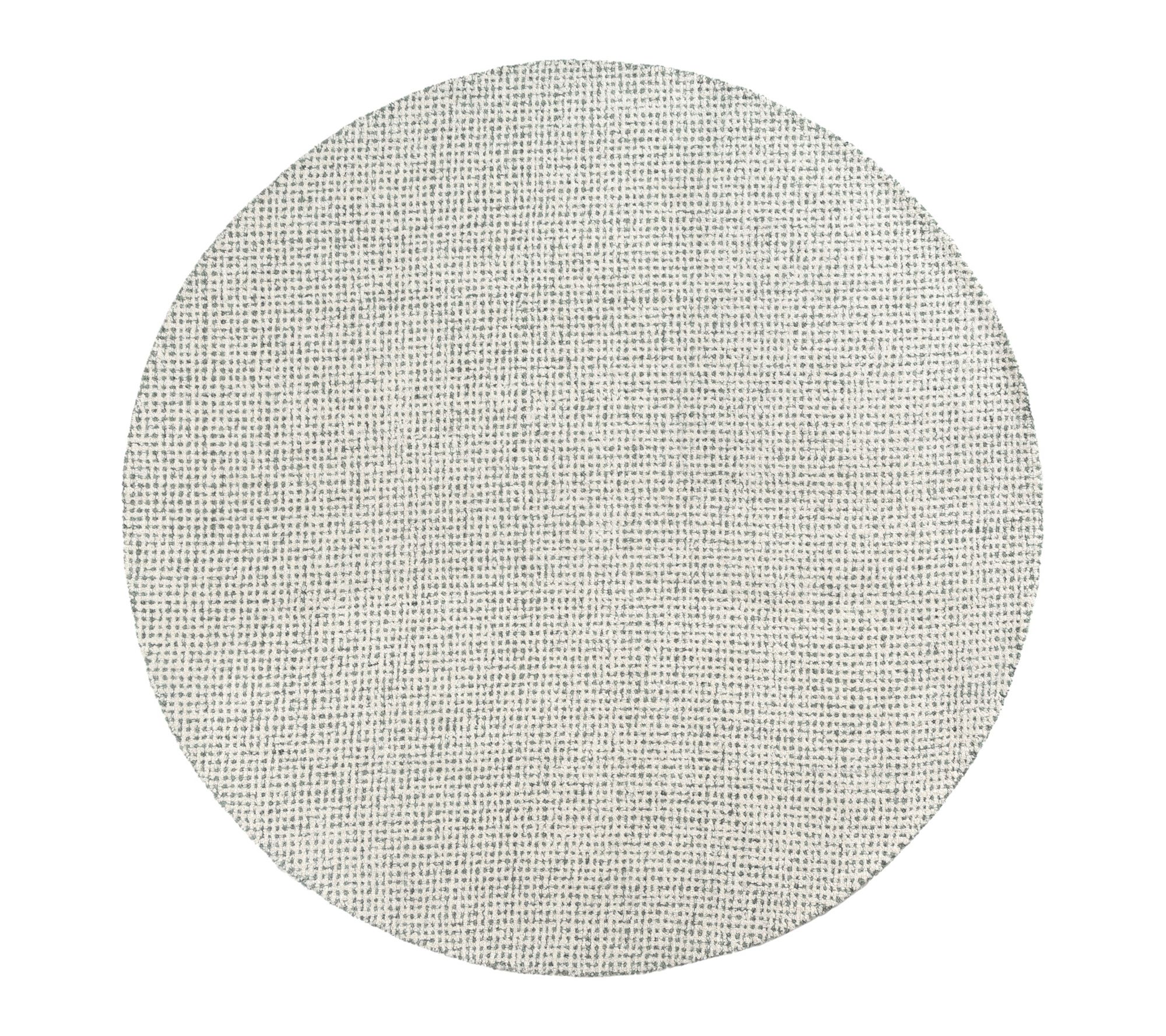 Ox Bay Green/Ivory Checkered Wool Indoor Rug, 8 ' x 8'