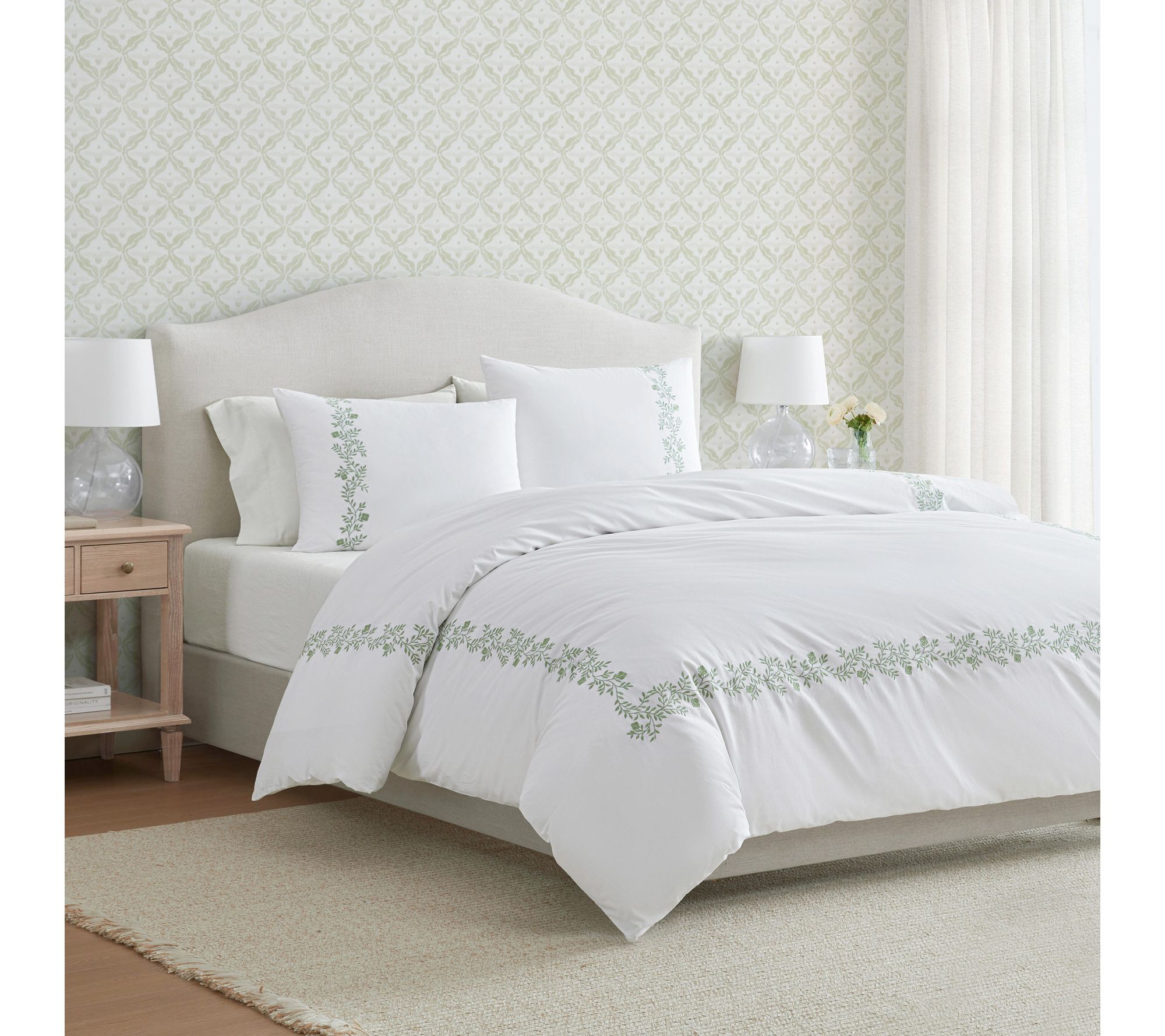 Martha Stewart Garden Path Green Cotton Twin Comforter Set