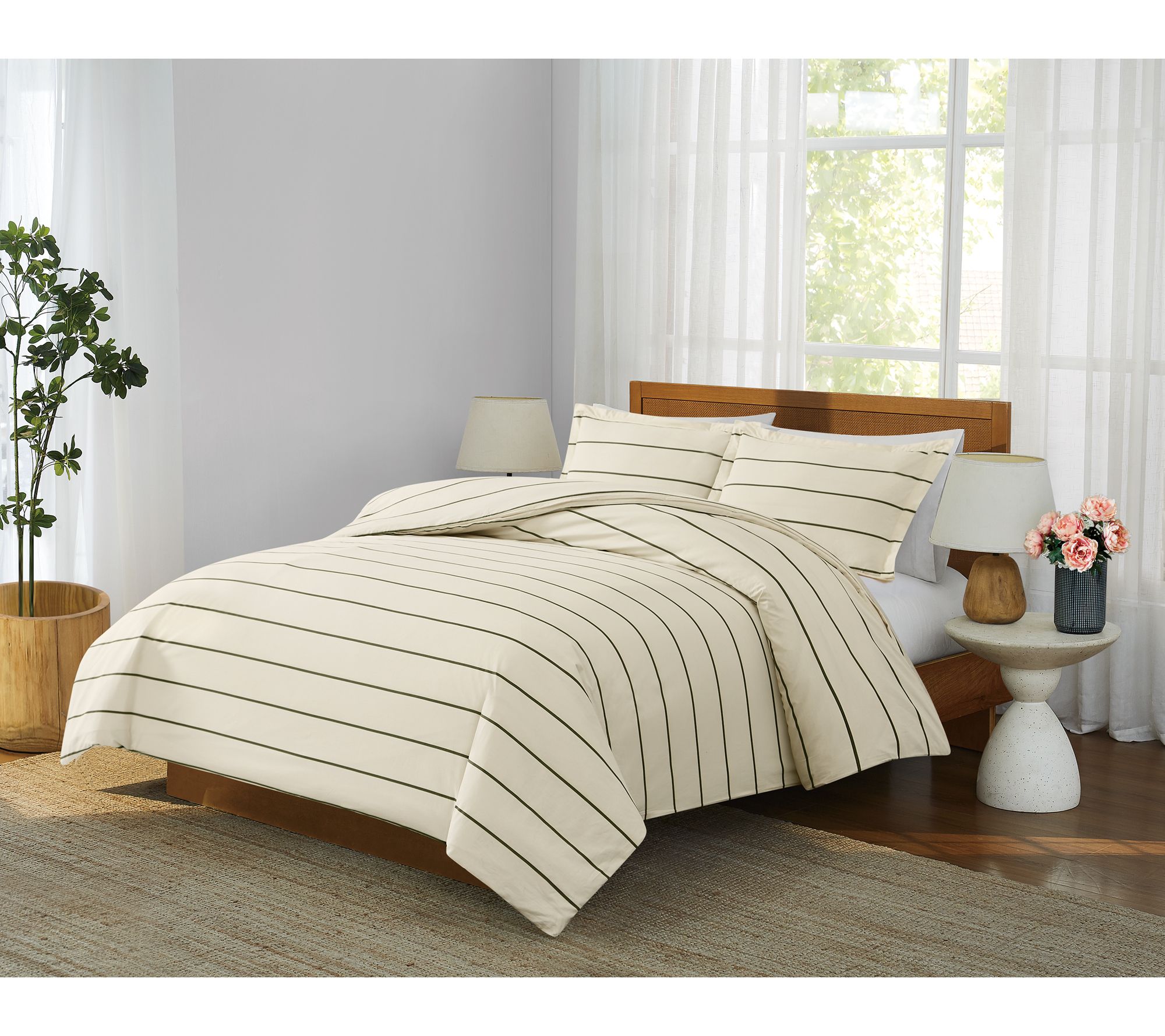 Brooklyn Loom Hayward Stripe King Duvet Cover Set