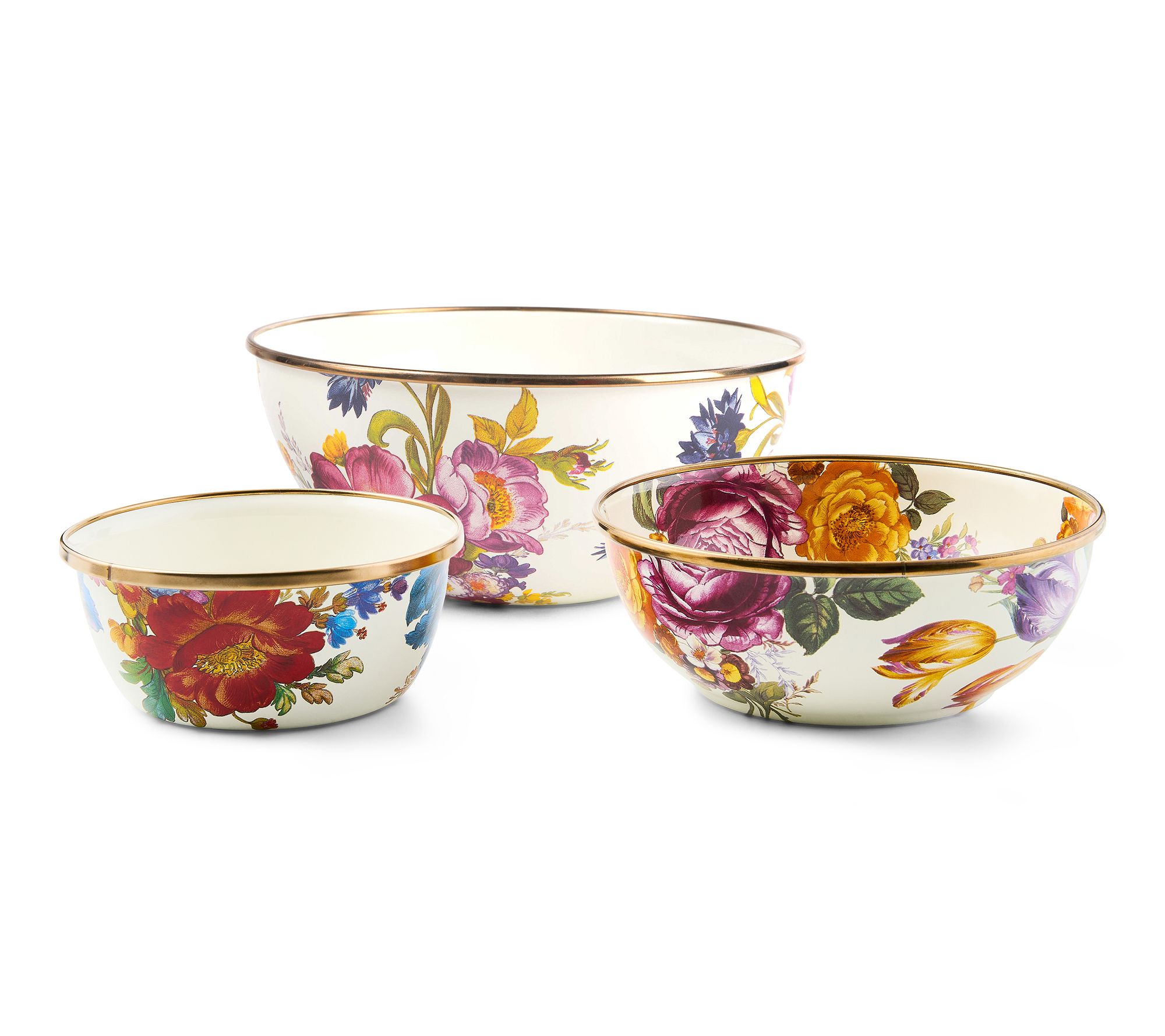 "As Is" MacKenzie- Childs Set of 3 Everyday Bowls