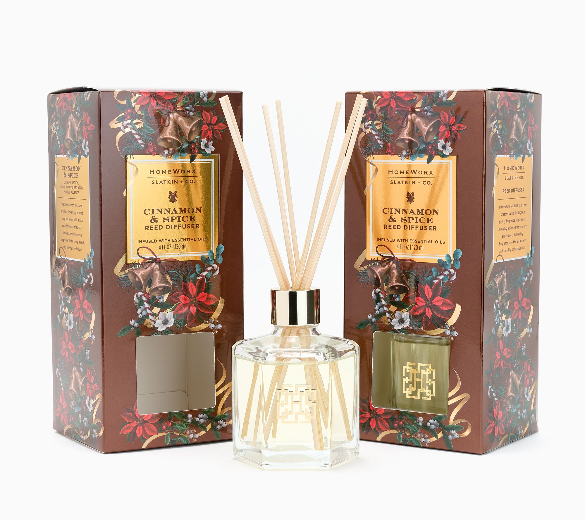 HomeWorx by Slatkin + Co. Set of 2 Holiday Magic Reed Diffusers | QVC