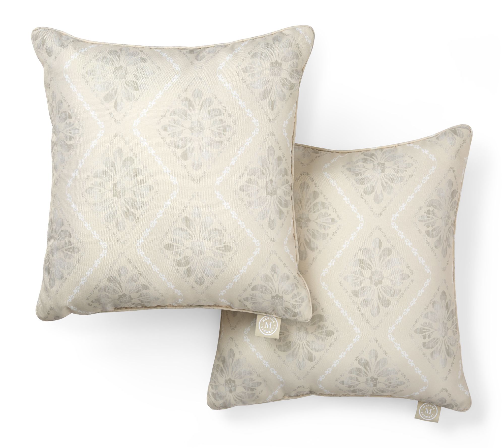 Martha Stewart Becca Geometric 18"x18" Outdoo r Pillow 2-Pack