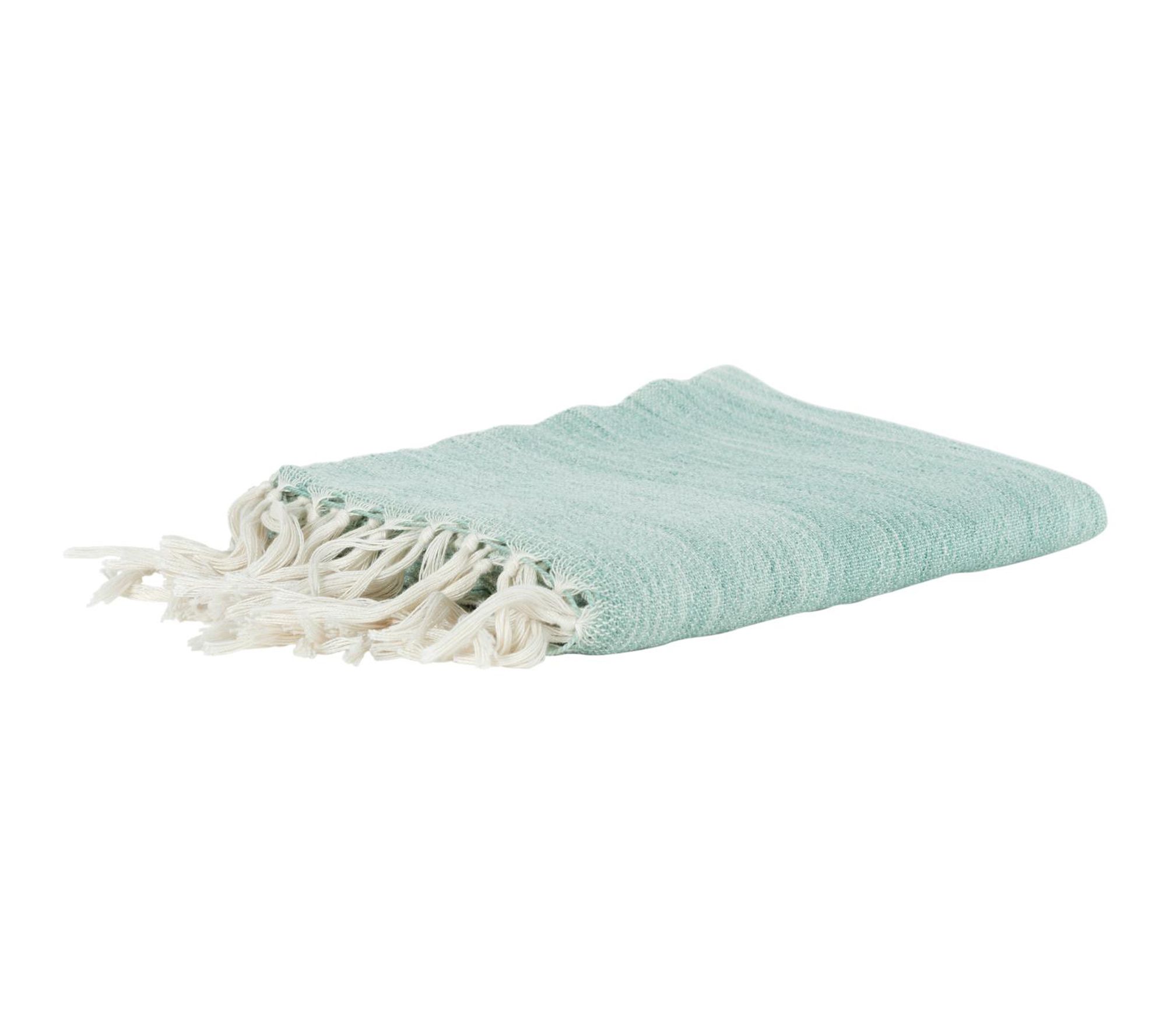 HomeRoots 50"x60" Aqua Poly PET Abstract Stripe Throw