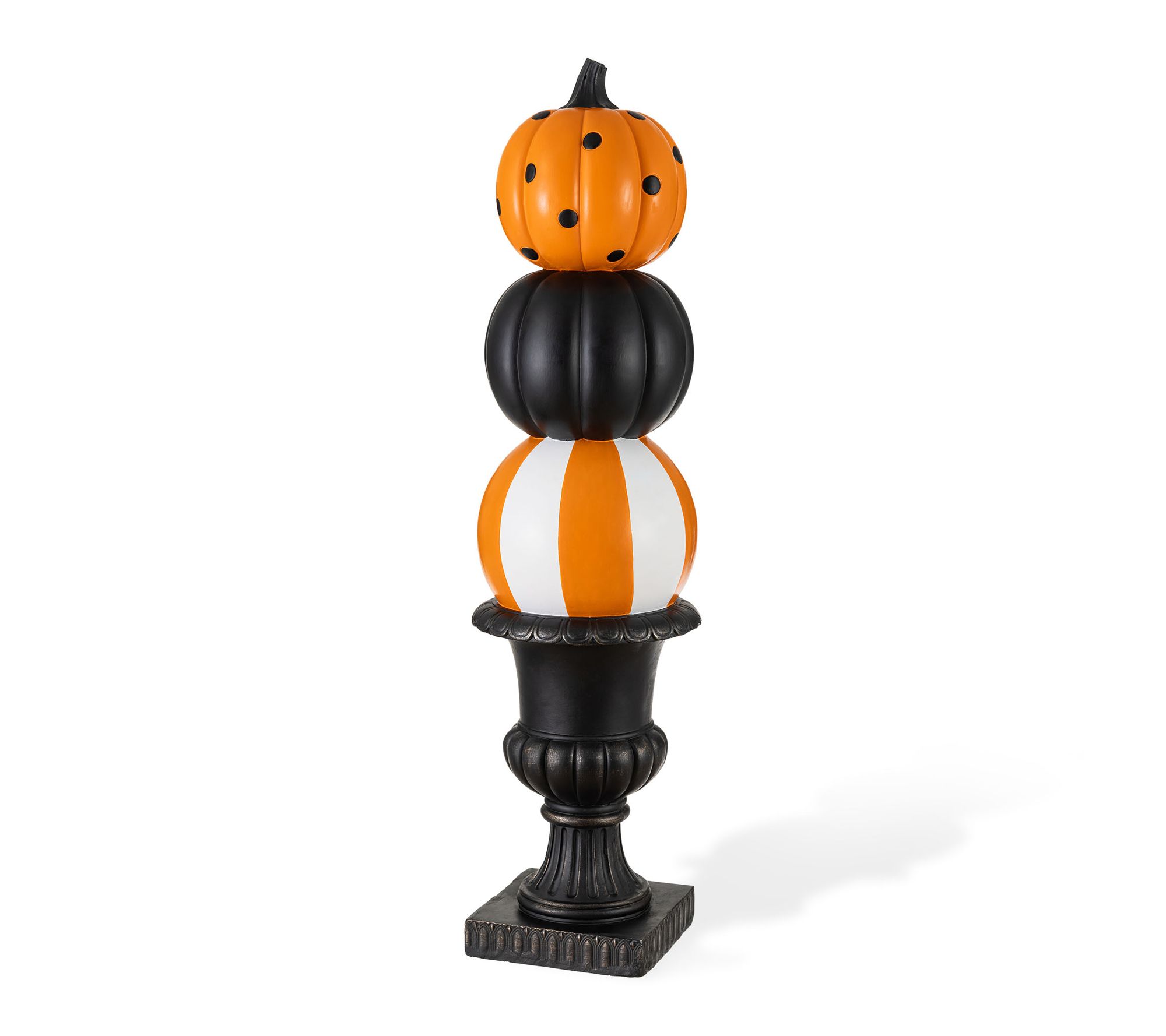 Glitzhome 27"H Halloween Stacked Pumpkin Urn Porch Decor