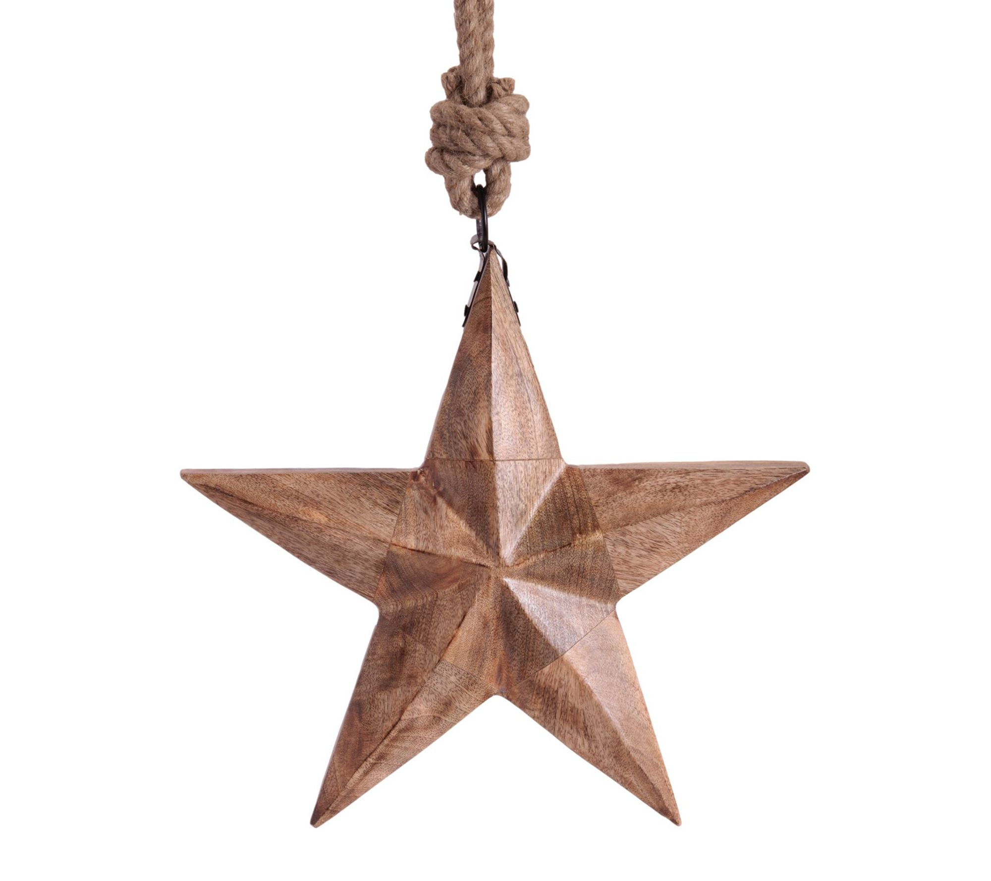 Melrose Wood and Jute Star Ornament 14.75"H