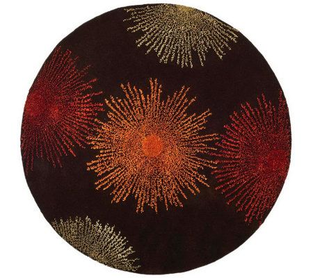 Soho 8' Round Abstract Handtufted Wool/ViscoseBlend Rug
