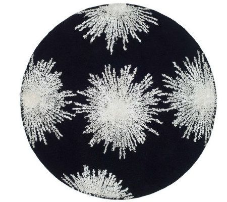 Soho 8' Round Abstract Handtufted Wool/ViscoseBlend Rug