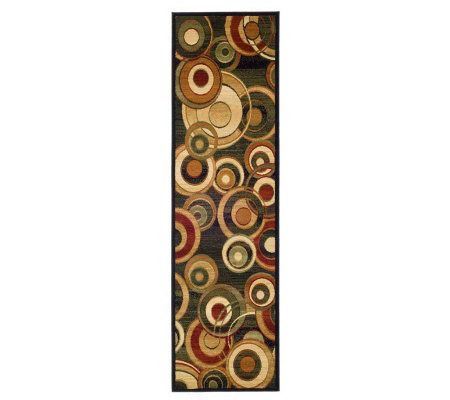 Lyndhurst 2'3" x 8' Modern Circles Power LoomedRug
