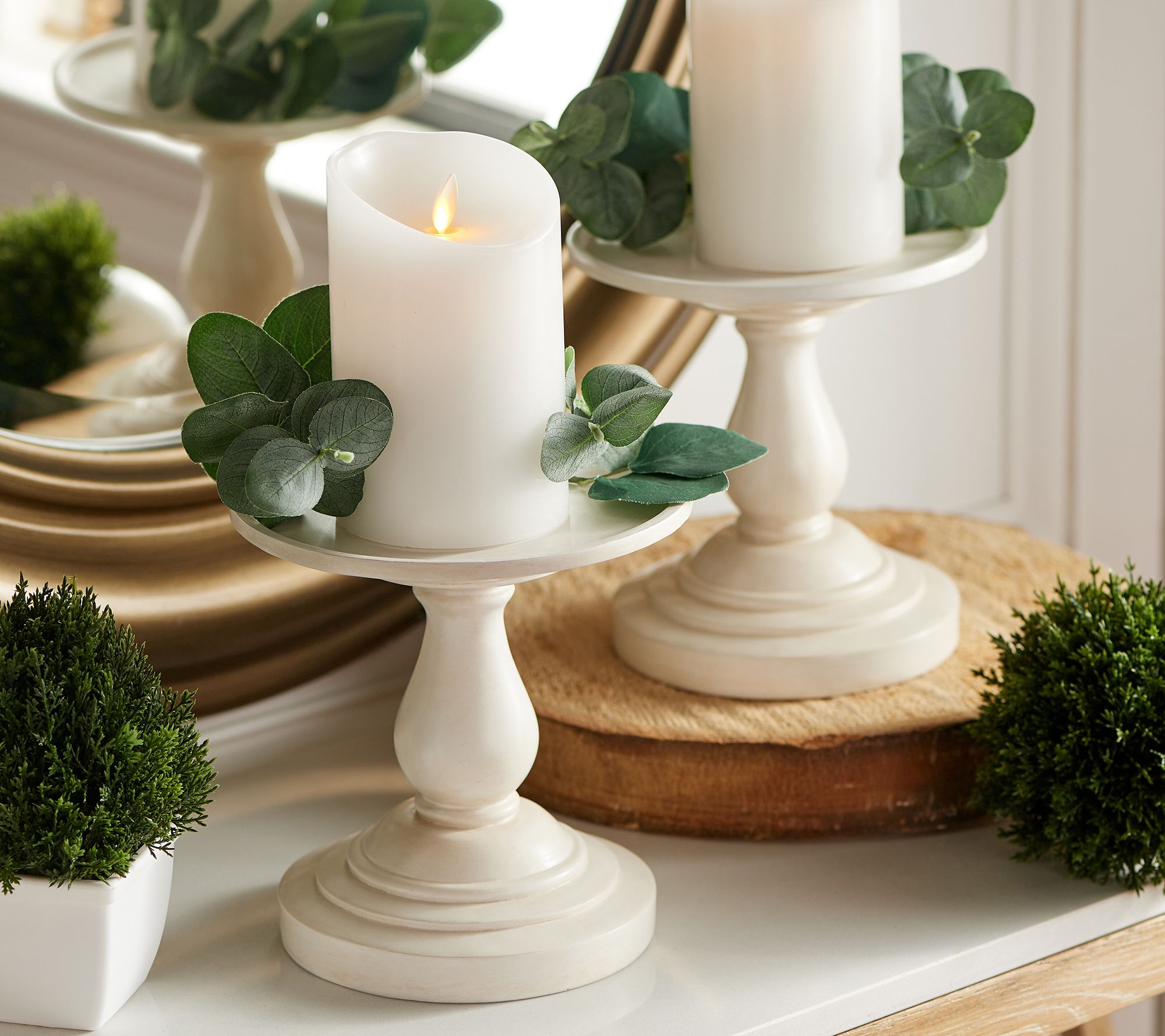 Set of 2 7 Pedestal Candle Holders by Valerie 