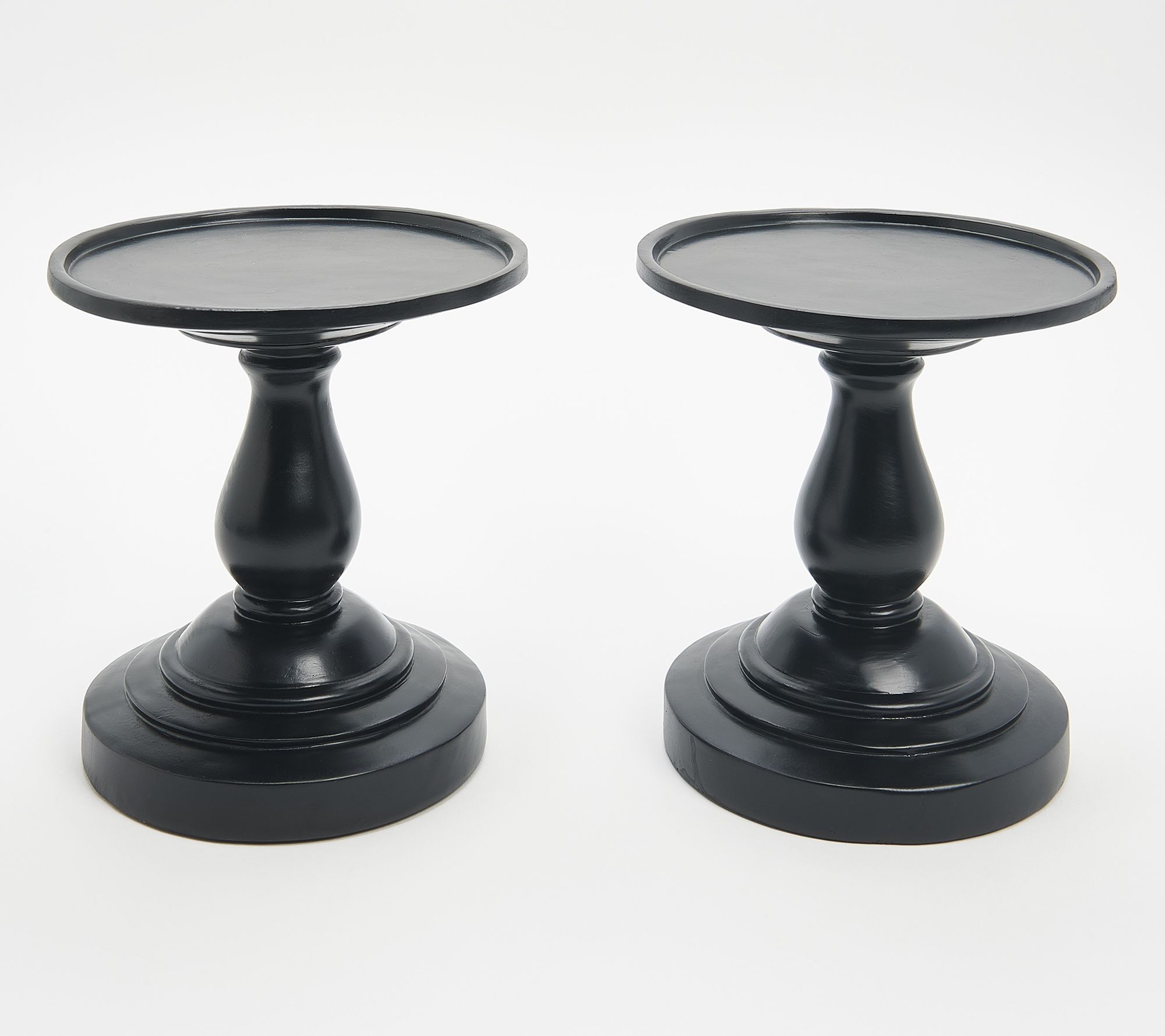 Set of 2 7" Pedestal Candle Holders by Valerie