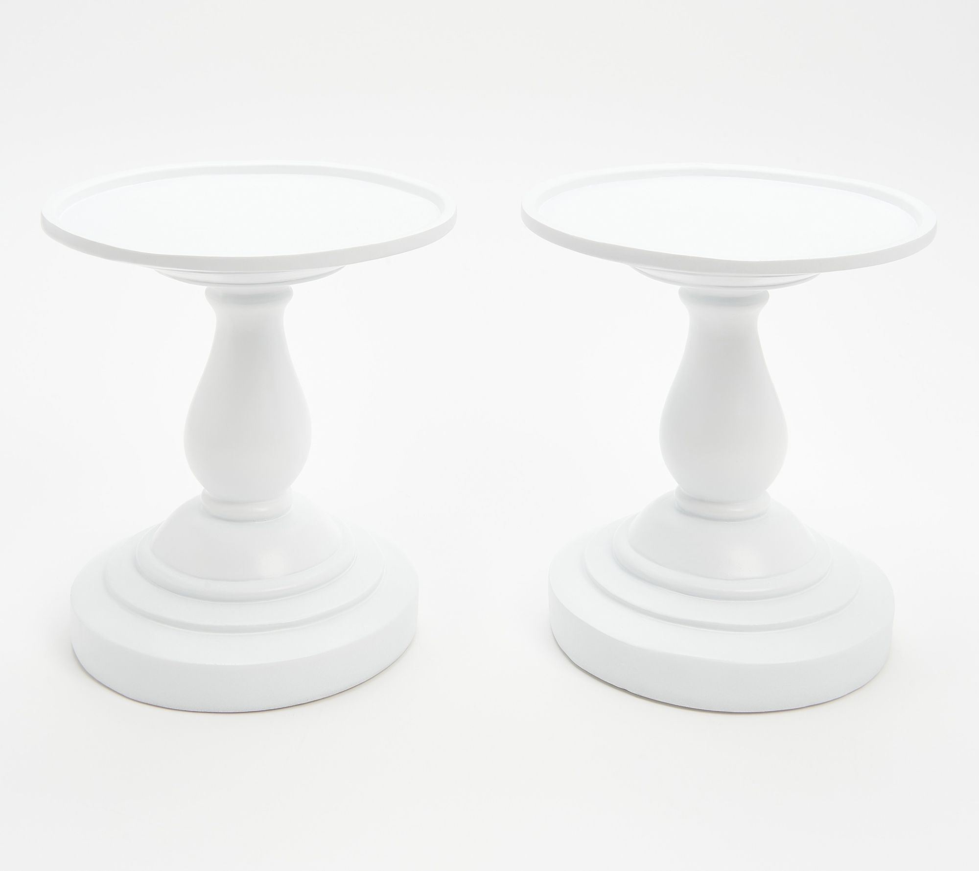 Set of 2 7" Pedestal Candle Holders by Valerie
