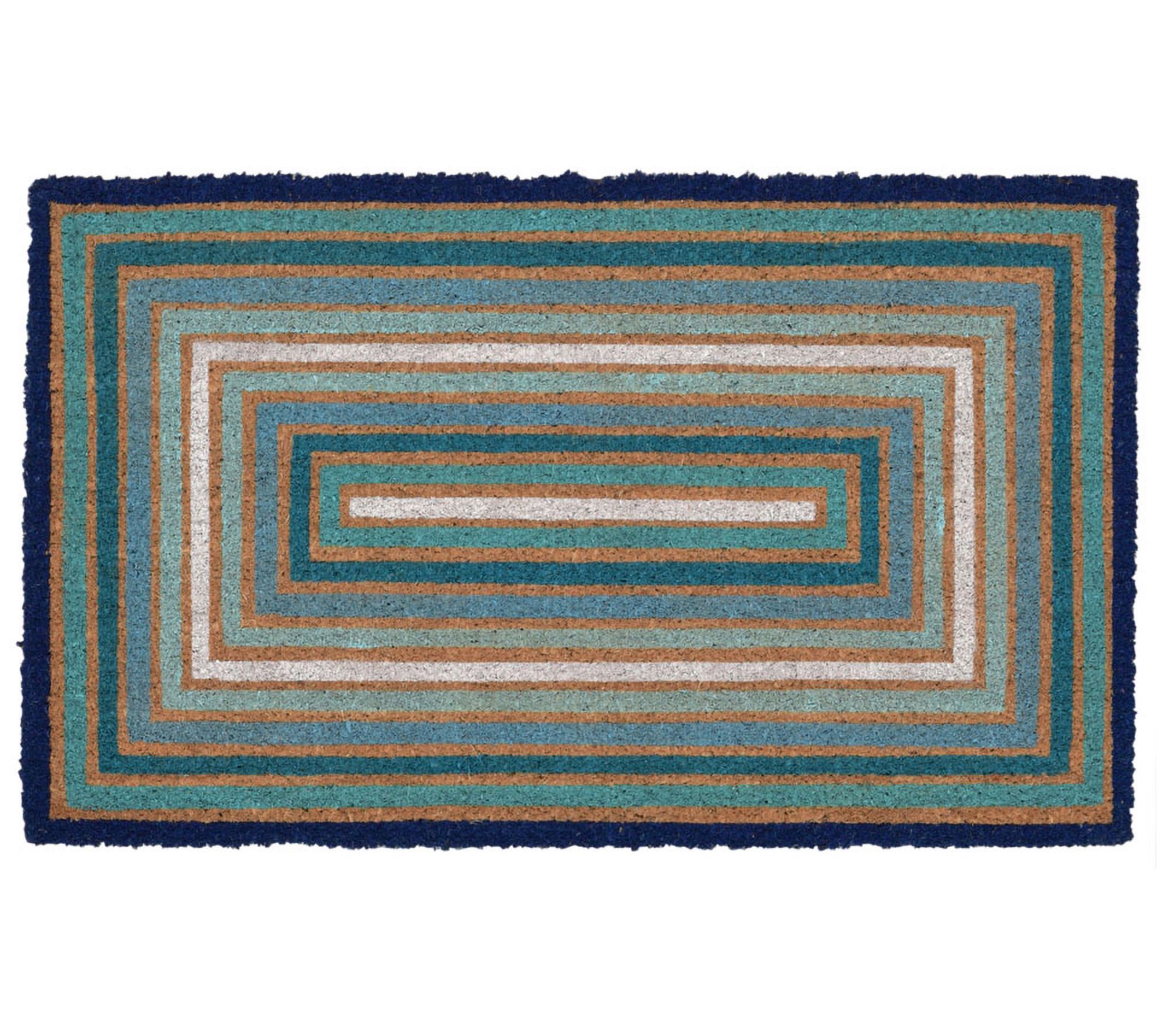 Liora Manne Natura Boxes Outdoor Mat Blue 18" x30"