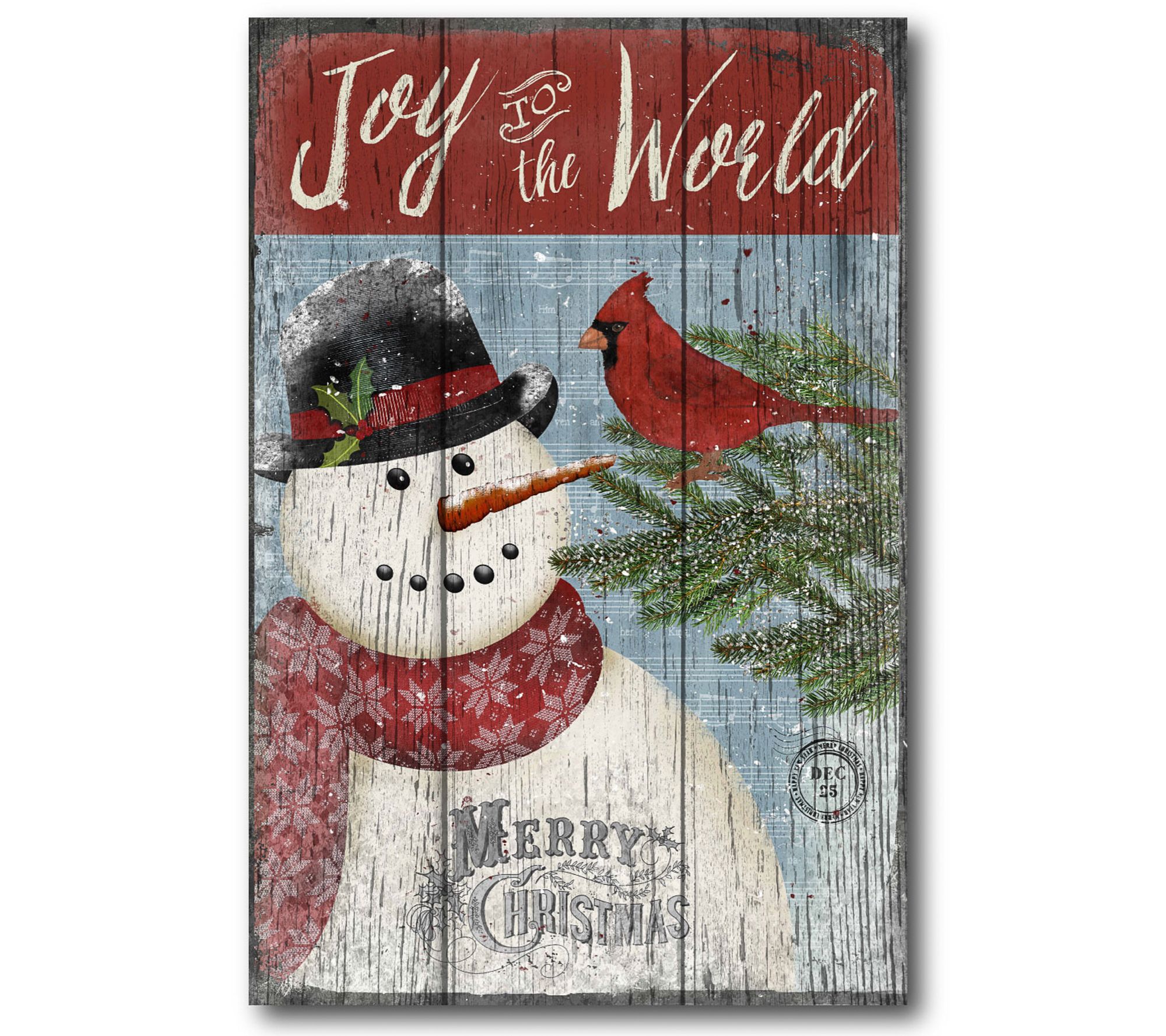 Courtside Market Cardinal Snowman 12" x 18" Can vas