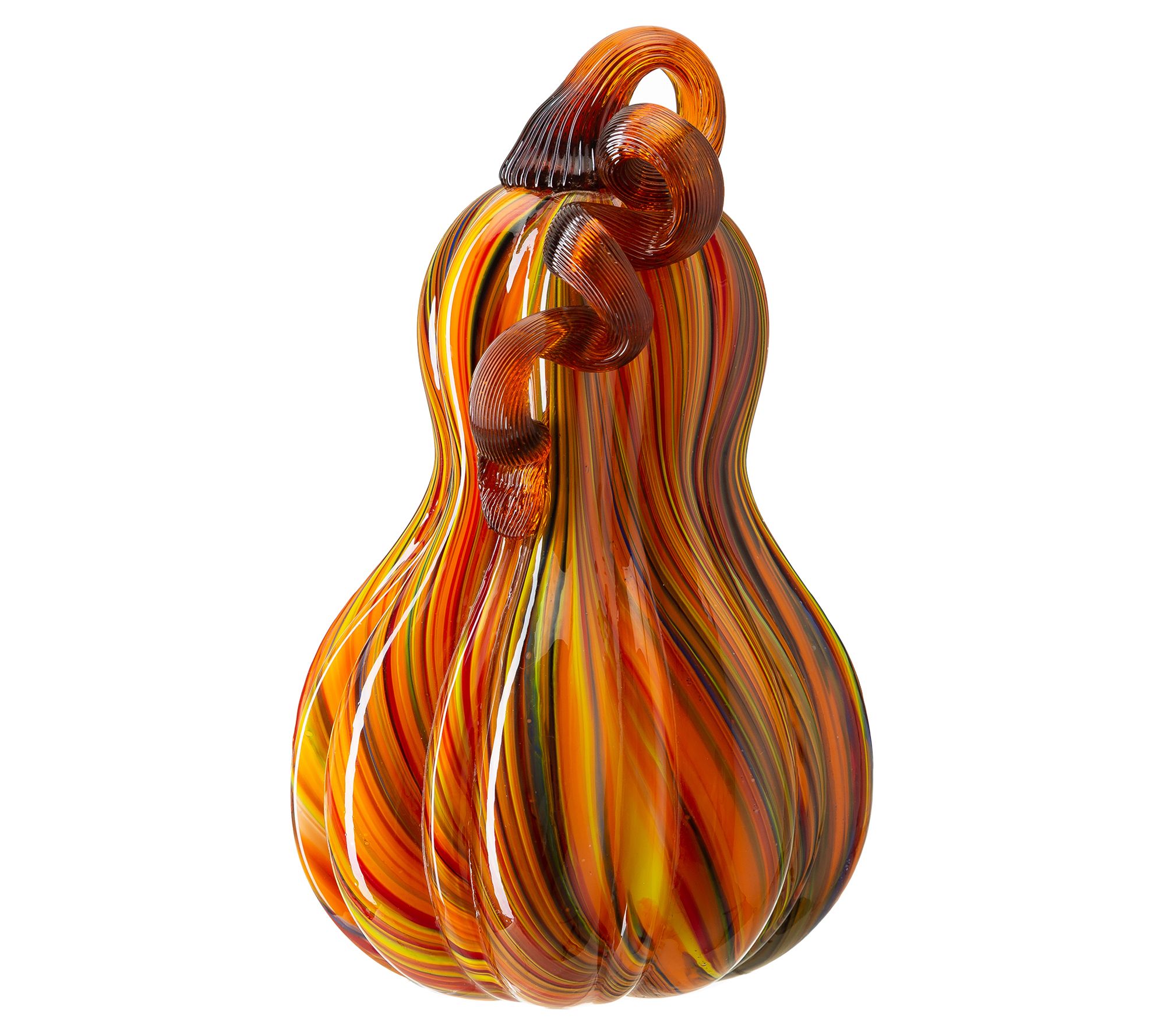 Glitzhome Halloween Harvest Colors Glass Gourdumpkin