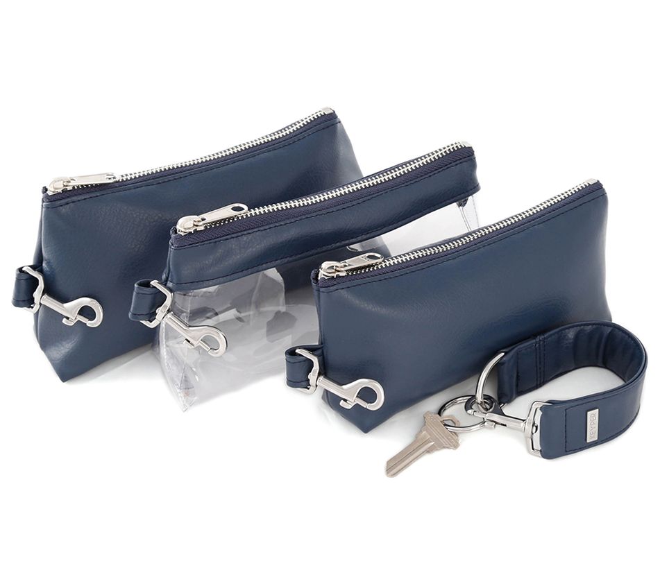 Keyper IT Bags Mini, Luxe, and Luxe Clear & KeyFob Silver