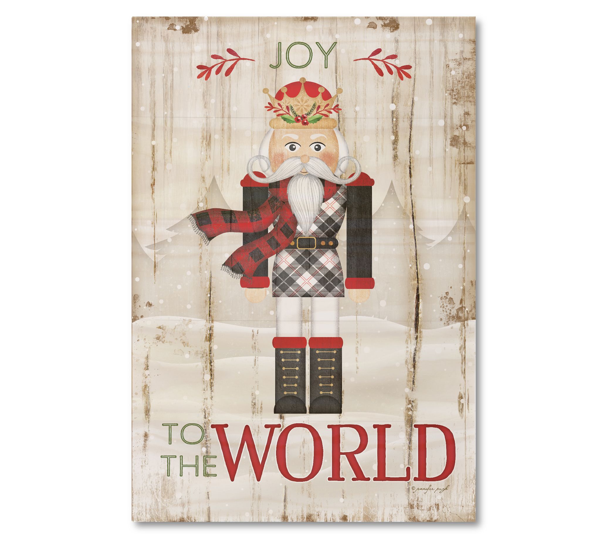 Courtside Market Joy To The World Nutcracker 12x17.5 Wood Sign