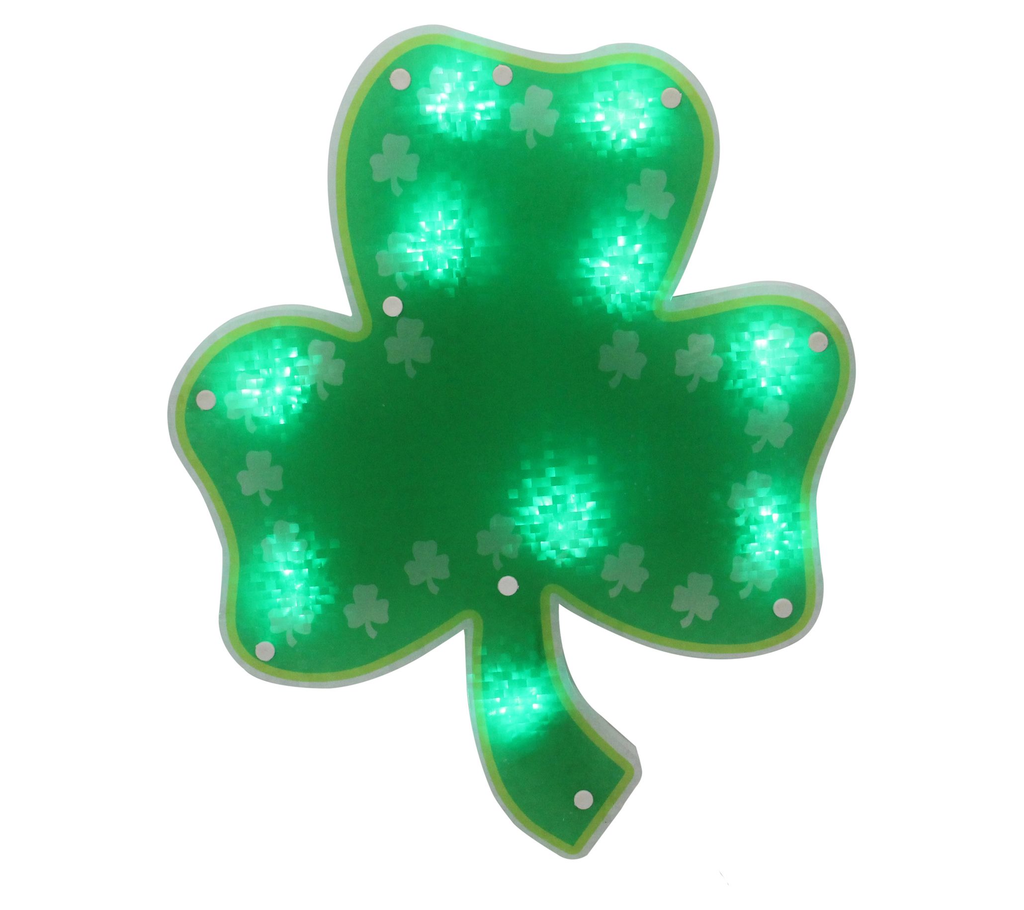 14" LED Green Shamrock St. Patrick's Day WindowSilhouette