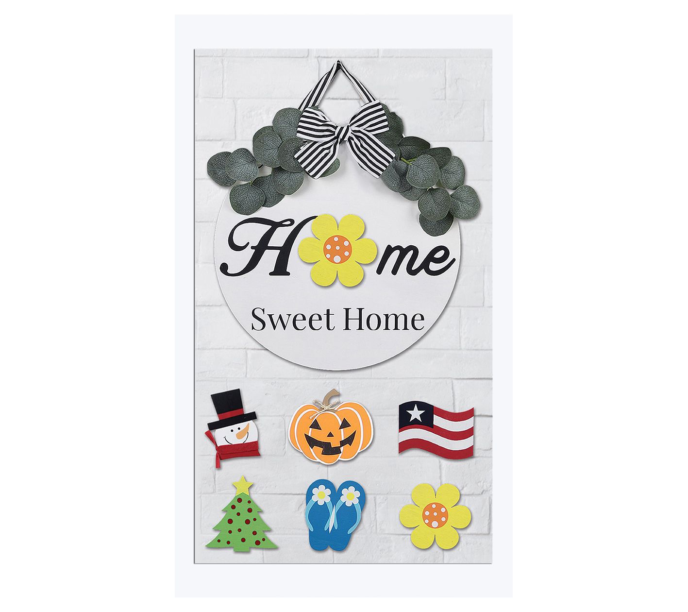 Young's Round HOME Door Hanger with 6 Interchangeable Icons