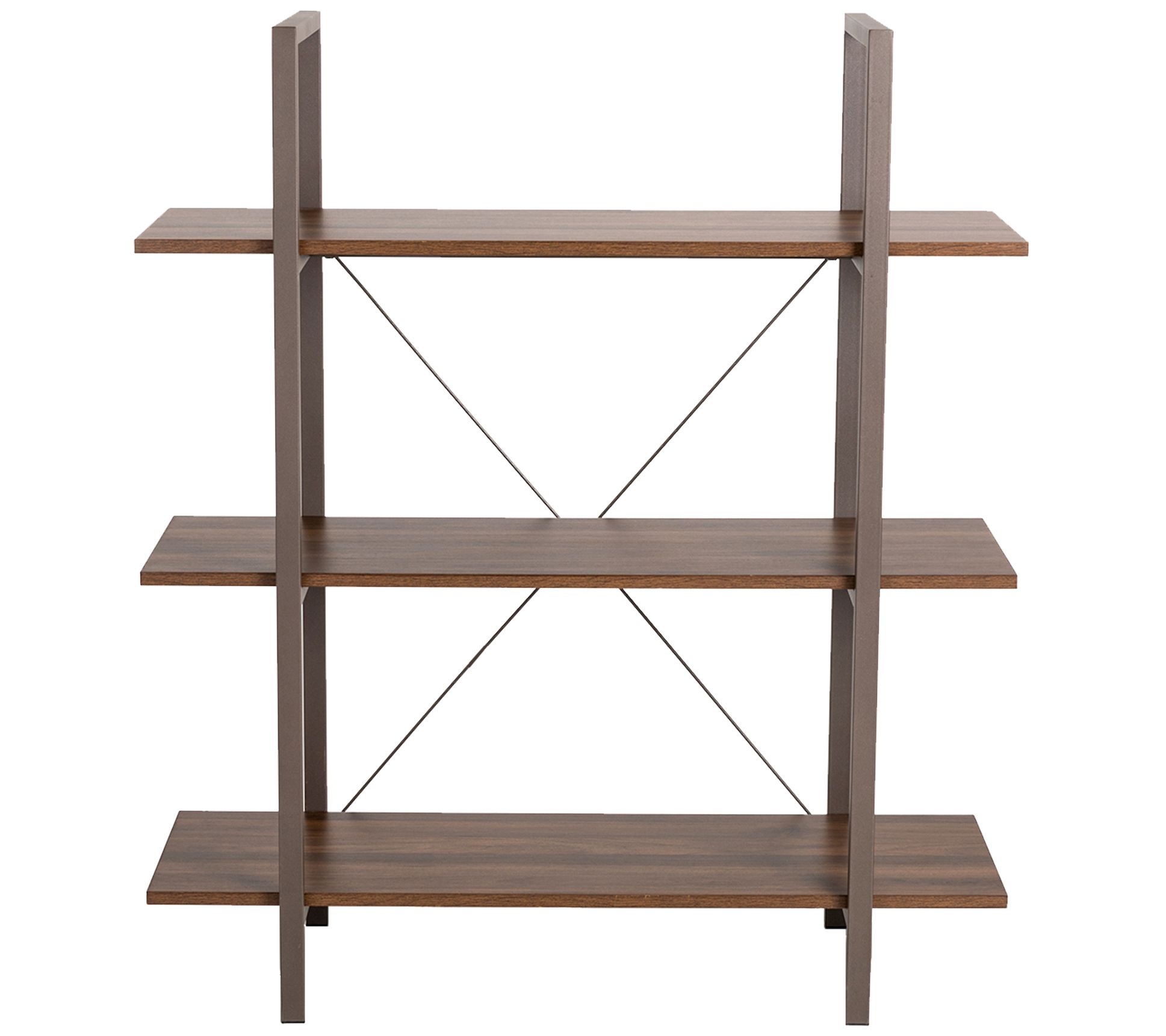 Glitzhome Modern Industrial 3Shelf Home Office Bookcase