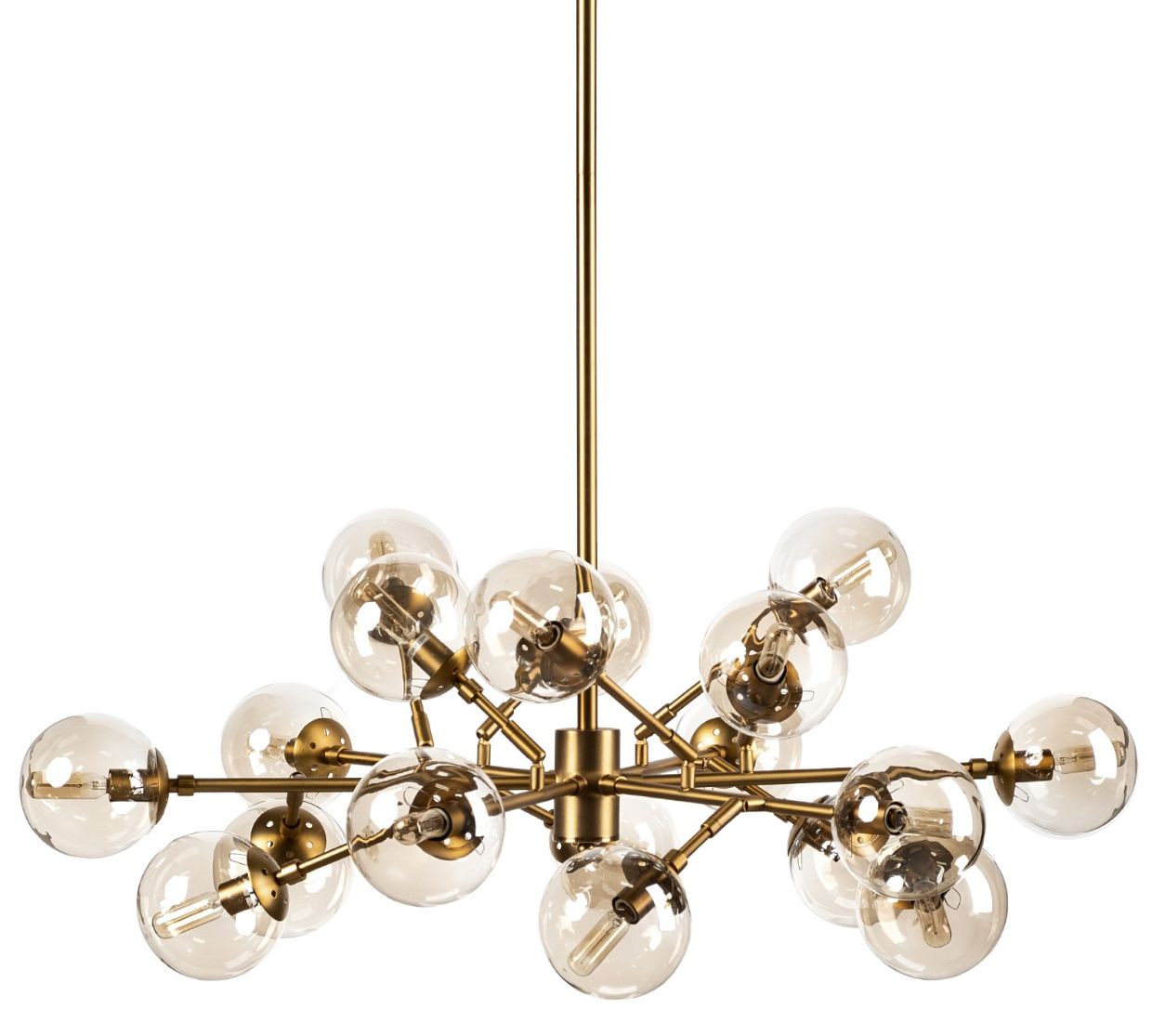 Goldtone Metal Eighteen Bulb Hanging Chandelier