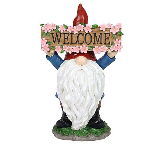 Exhart Solar Gnome with Welcome Sign