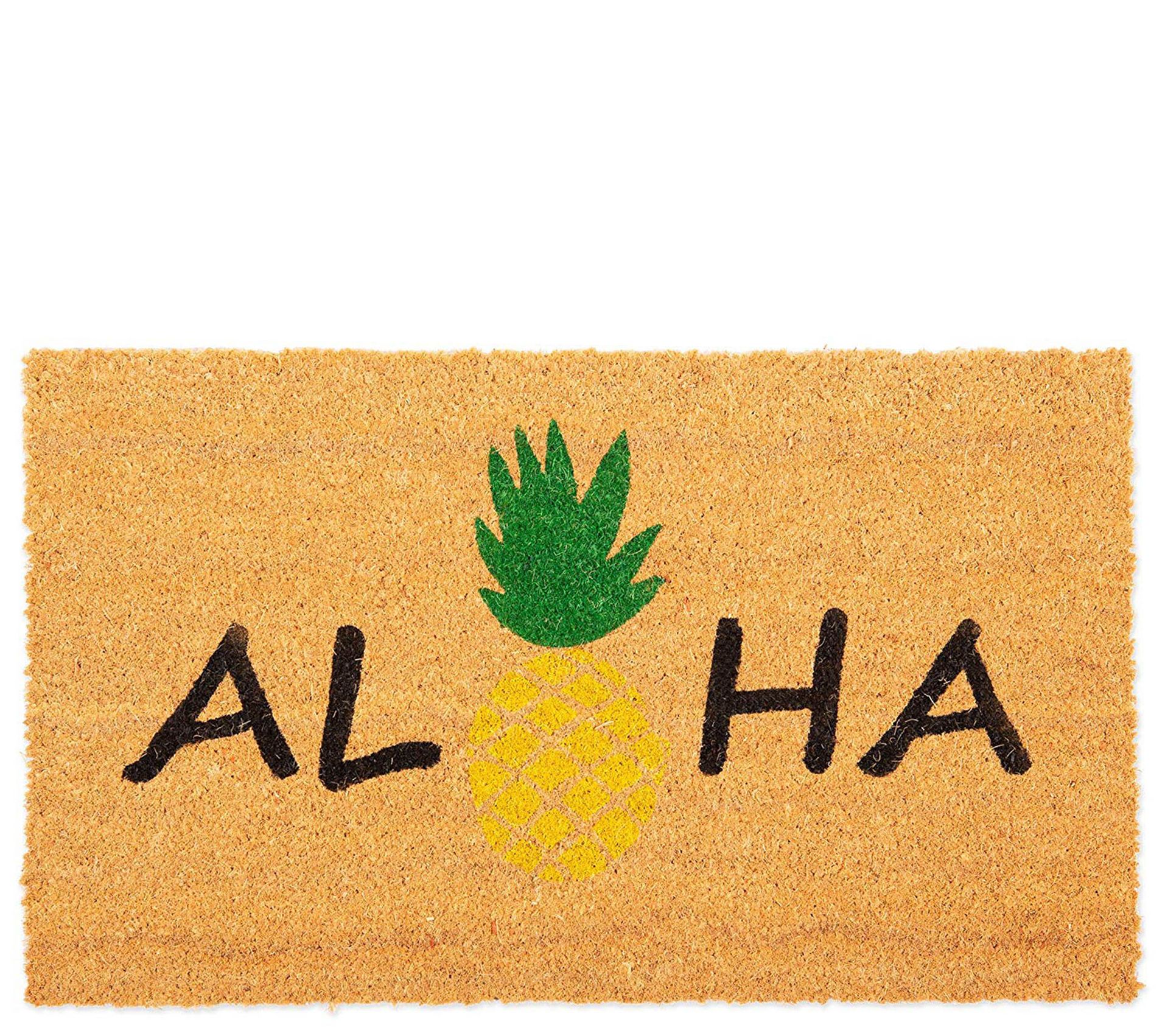 Aloha Pineapple Natural Coir Doormat With Nonslip Back Qvc Com
