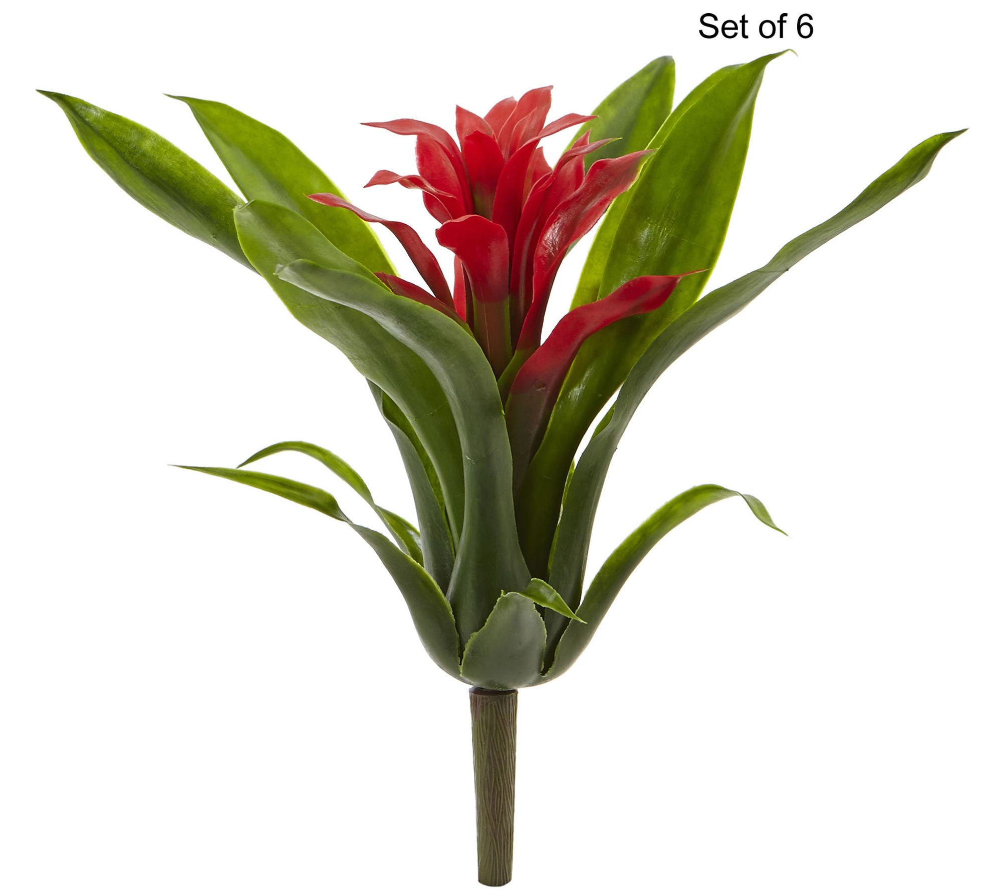 10" Bromeliad Flower Set of 6 by Nearly Natural