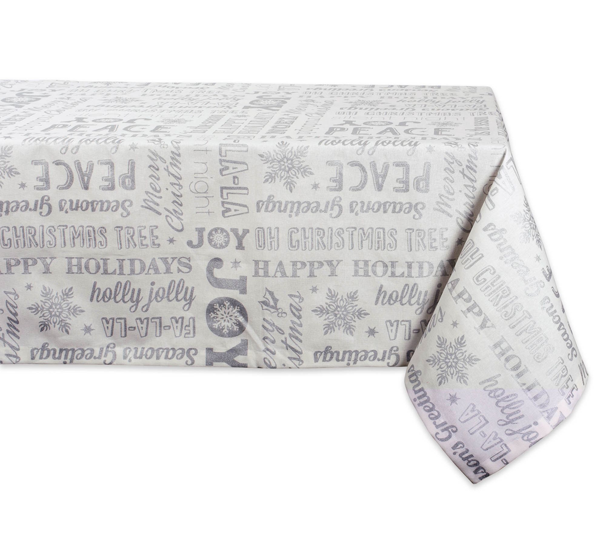 Design Imports Christmas Collage Tablecloth 60"x 84"