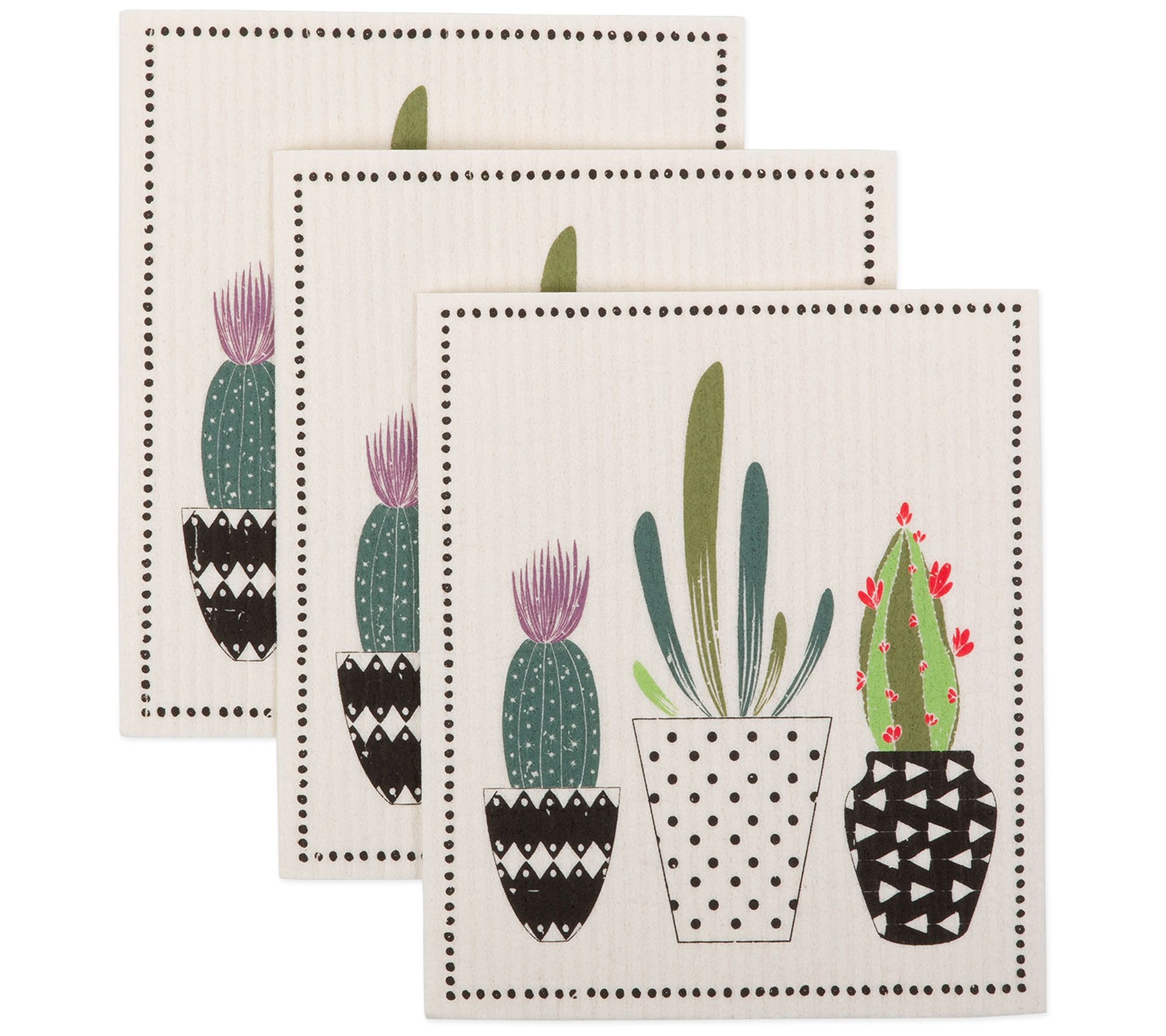 Design Imports Set of 3 Hey There Fancy Plants Kitchen Towels