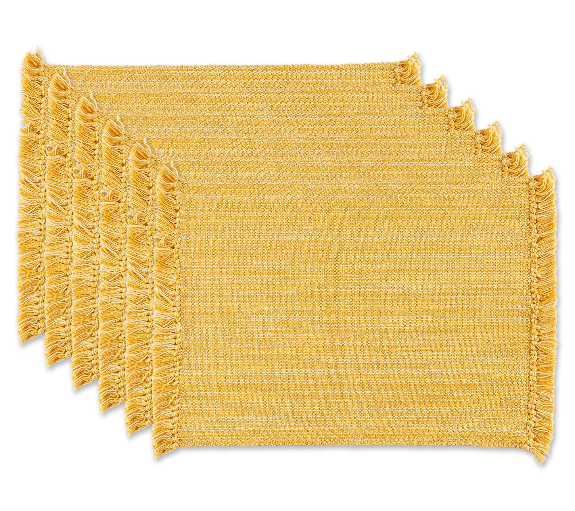 Design Imports Variegated Fringe Set of 6 Placemats