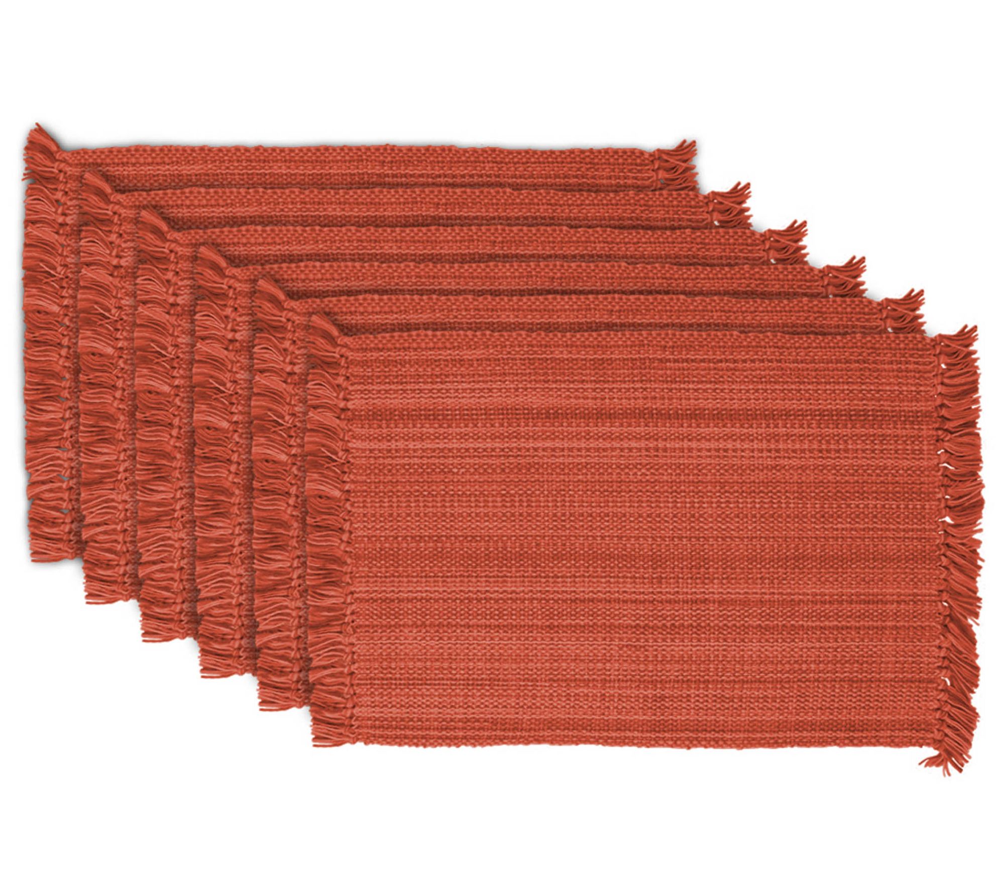 Design Imports Variegated Fringe Set of 6 Placemats