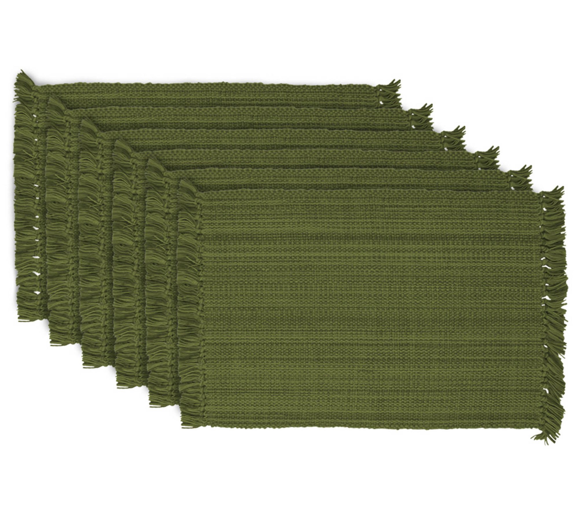 Design Imports Variegated Fringe Set of 6 Placemats