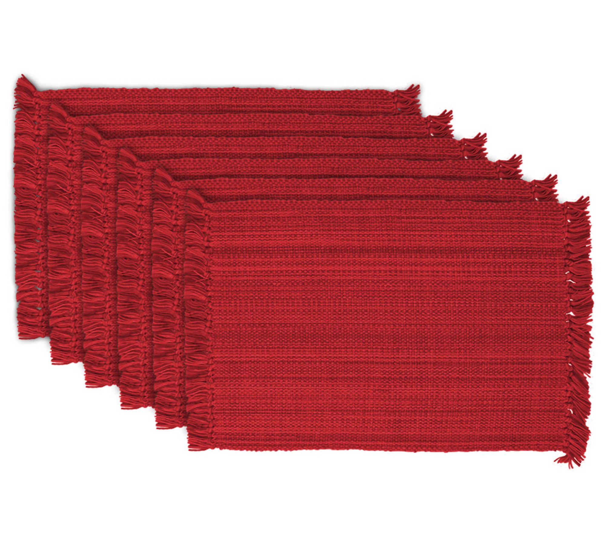 Design Imports Variegated Fringe Set of 6 Placemats