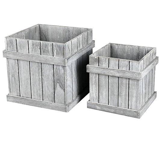 Vickerman 10" Wooden Panel Box Set of 2 NestedBoxes