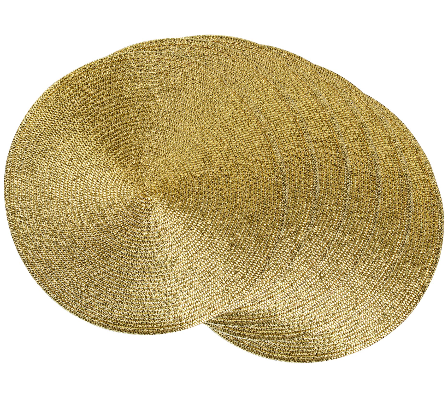 Design Imports Set of 6 Metallic Round Woven Placemat