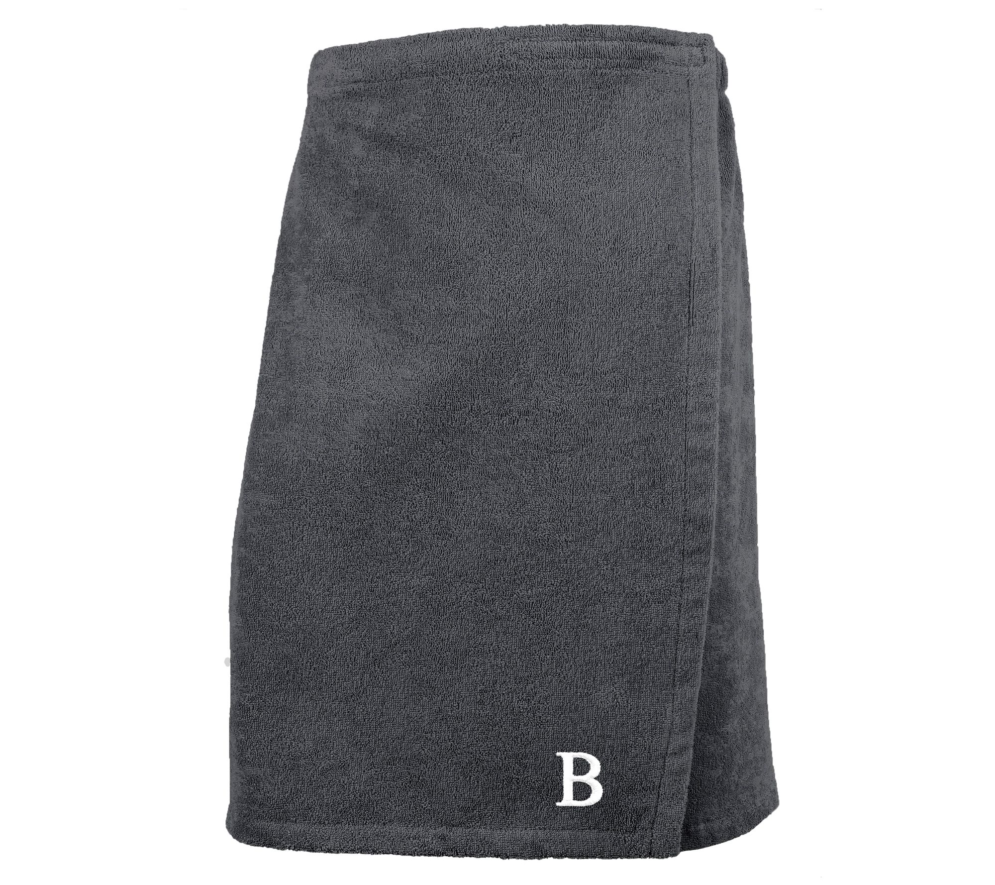 Linum Home Cotton Personalized Men's Terry BodyWrap Gray