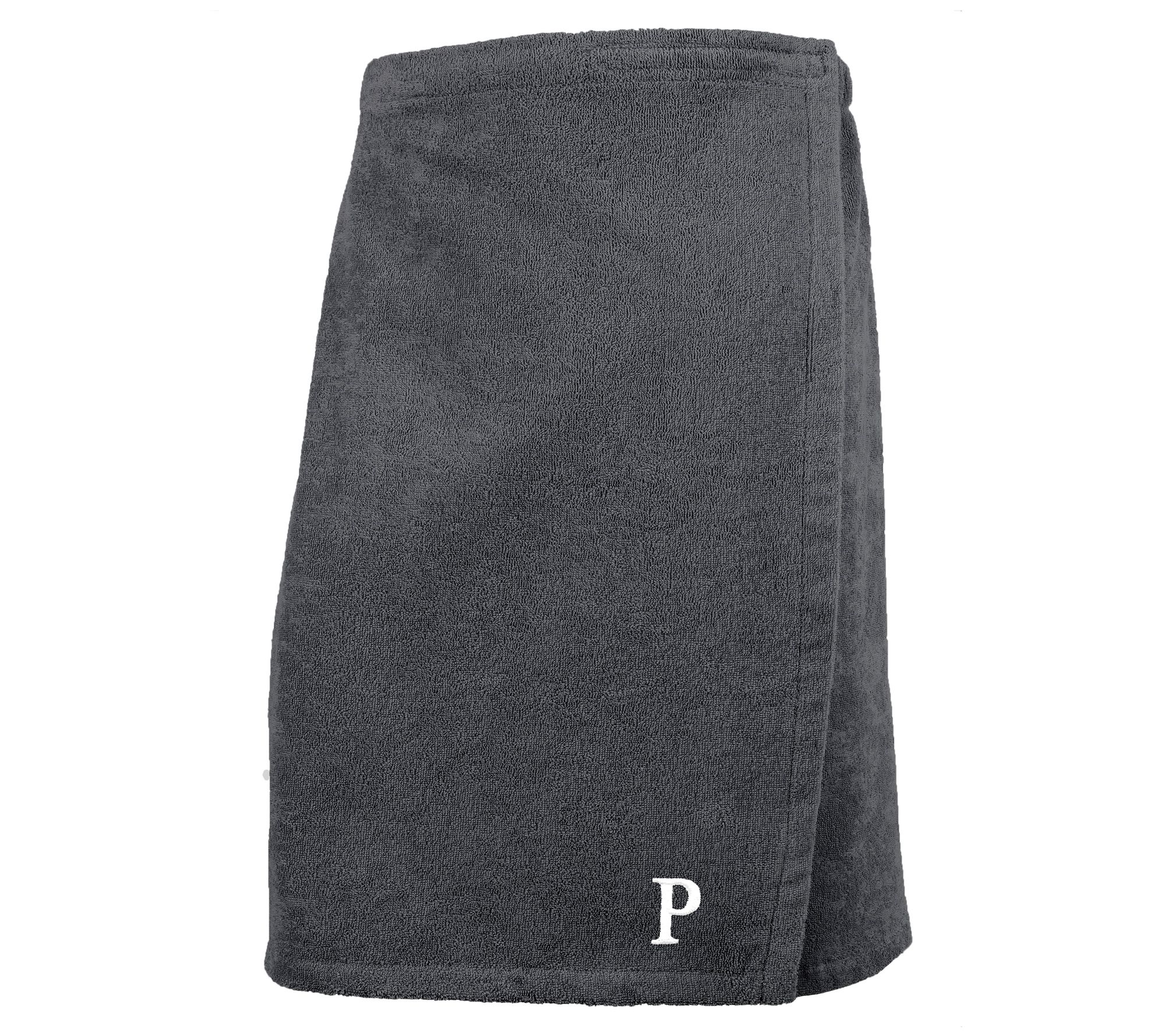 Linum Home Cotton Personalized Men's Terry BodyWrap Gray