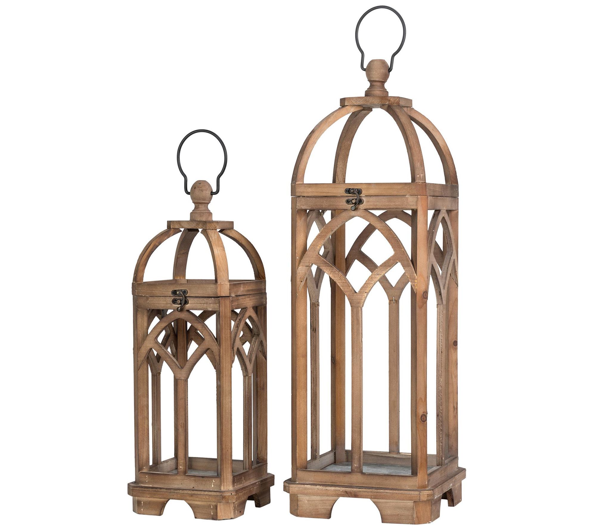 Glitzhome Church Inspired Rustic Lanterns Set of 2