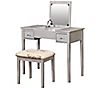 Linon Home April Contemporary Butterfly VanitySet W/ Stool