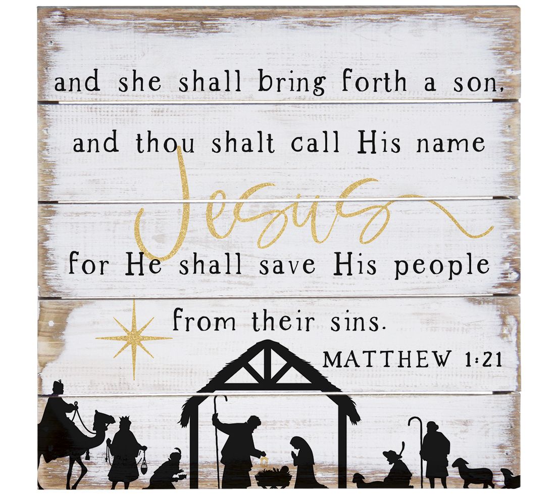 Sincere Surroundings 8" Matthew 1:21 Pallet Pet ite