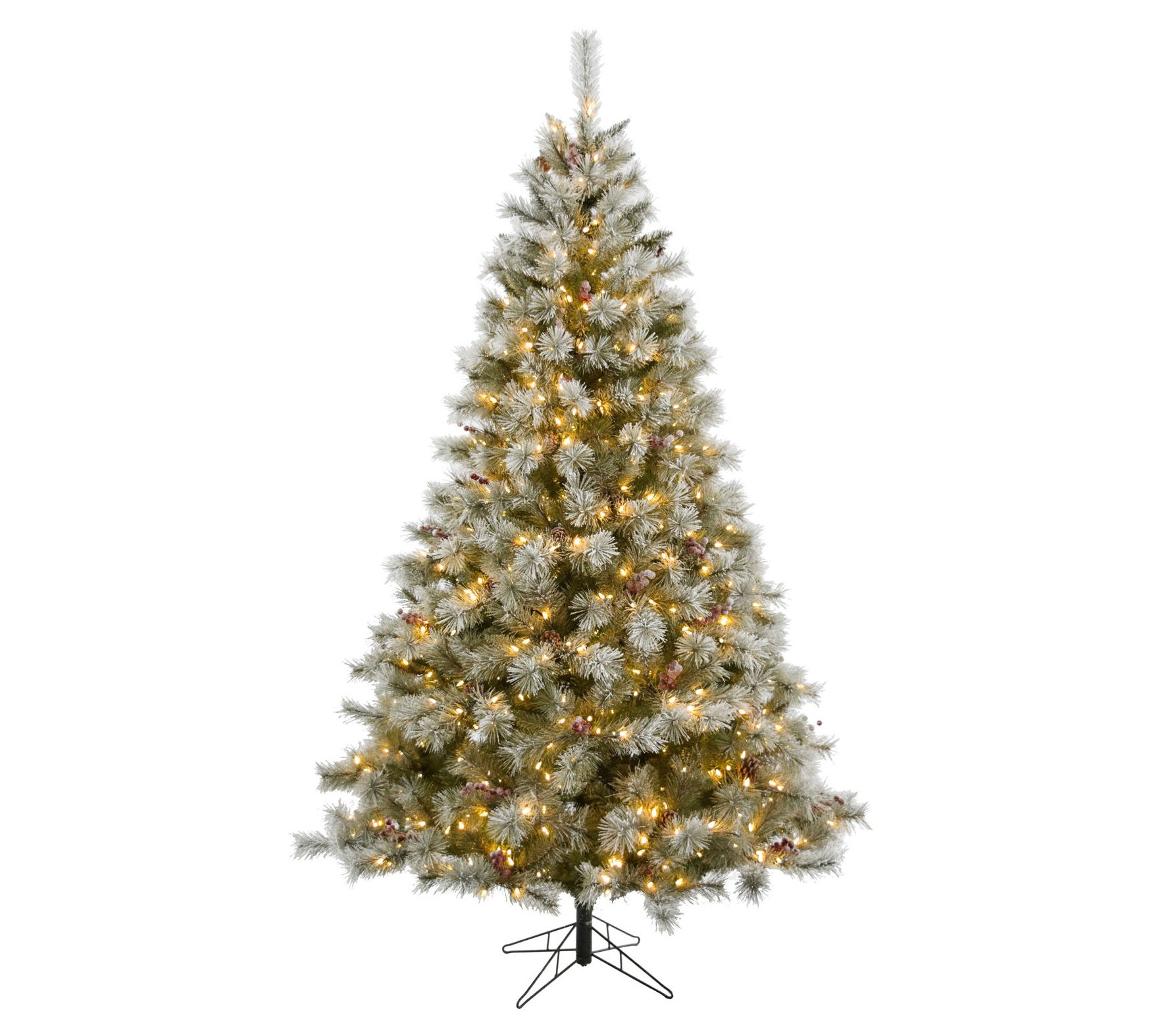 Fraser Hill Farm 6.5-Ft Prelit Homestead Pine F rosted Tree