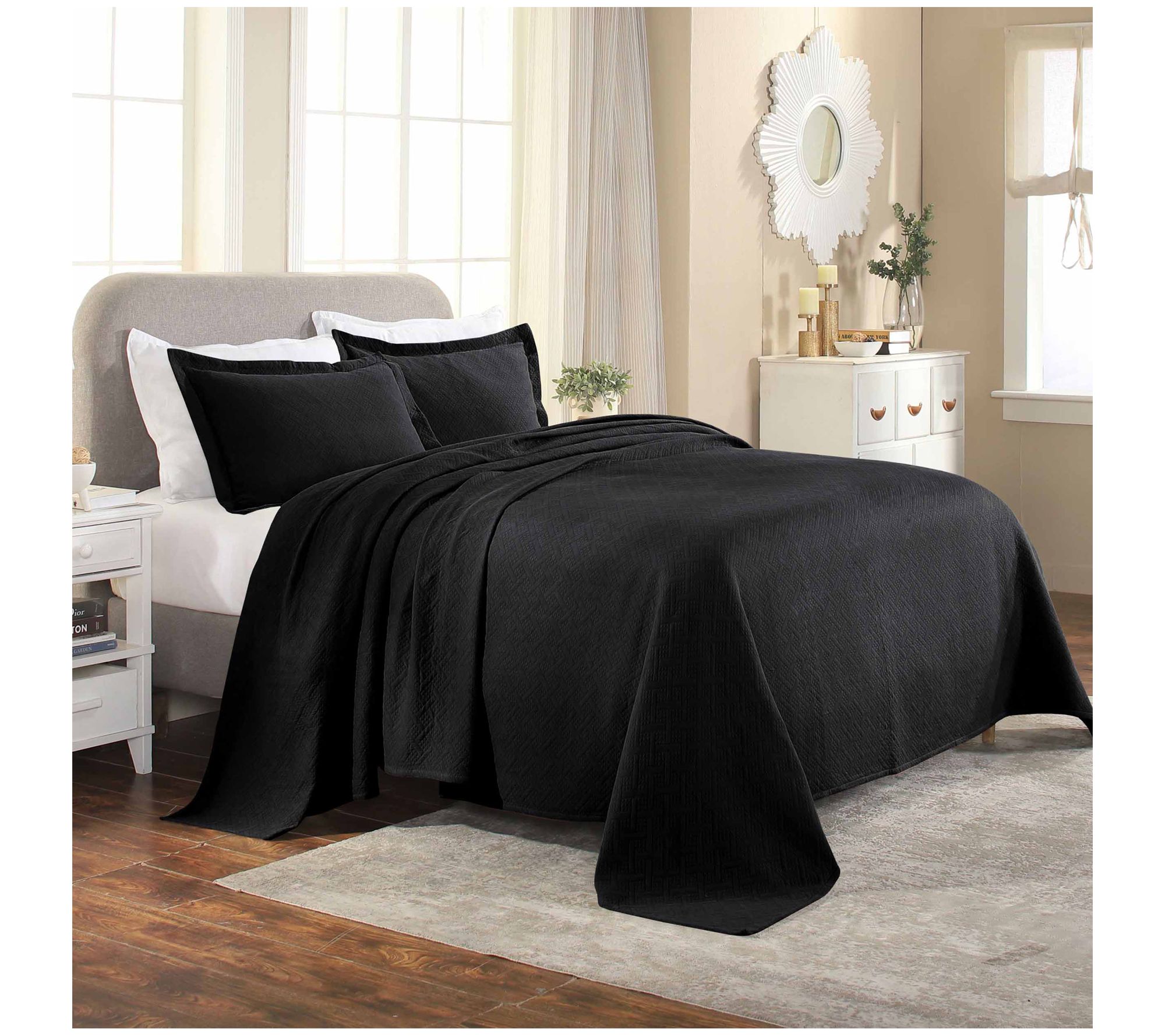 Superior Matelasse Cotton Basketweave Bedspread Set, Twin