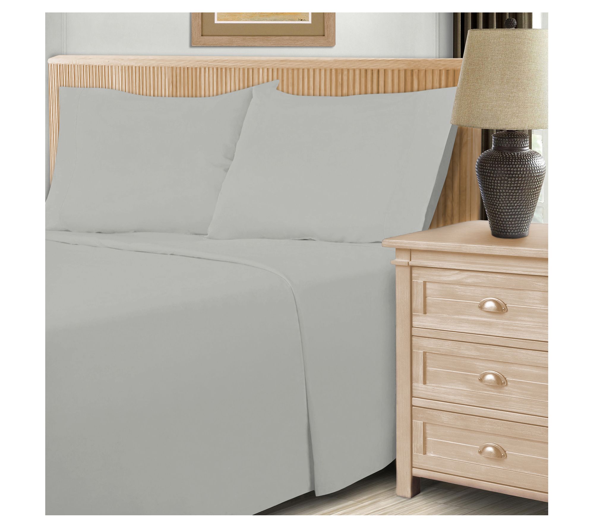 Superior Solid 600 Thread Count Cotton Blend Shet Set, Twin