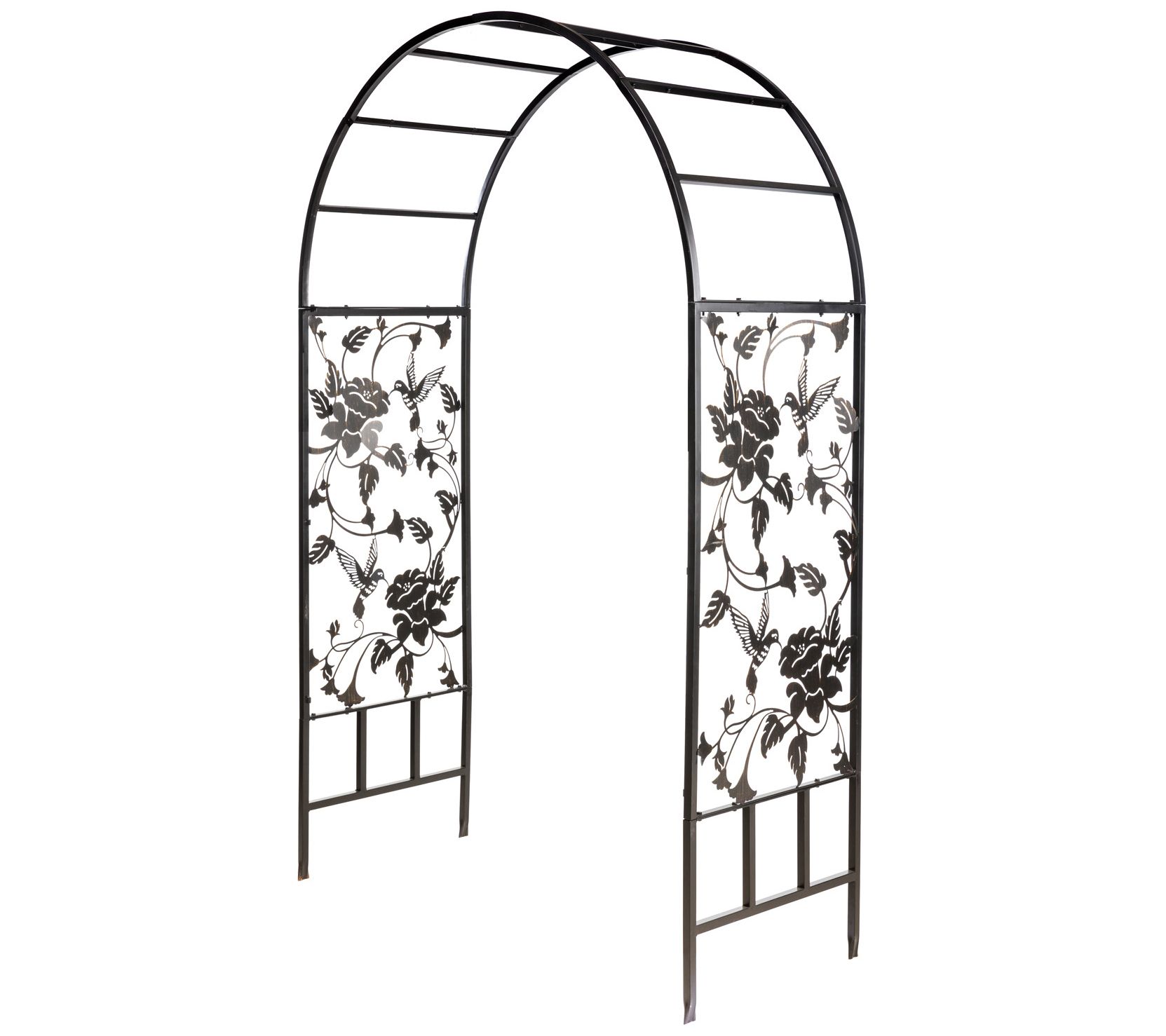 Evergreen Metal Arched Hummingbird Garden Arbor