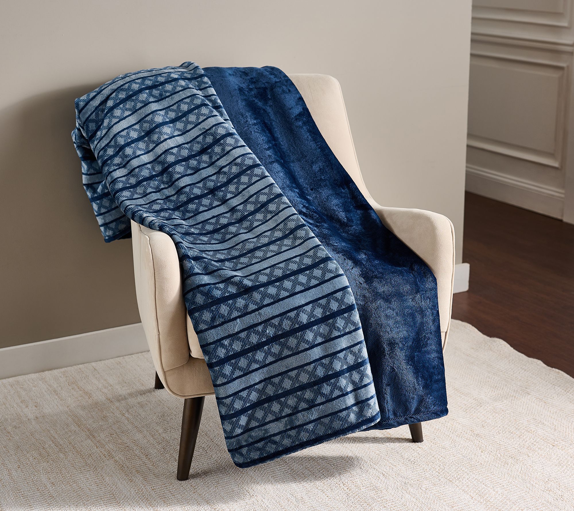 Berkshire 2-pk 60" x 70" Velvetsoft Rev Grace Fur Throws