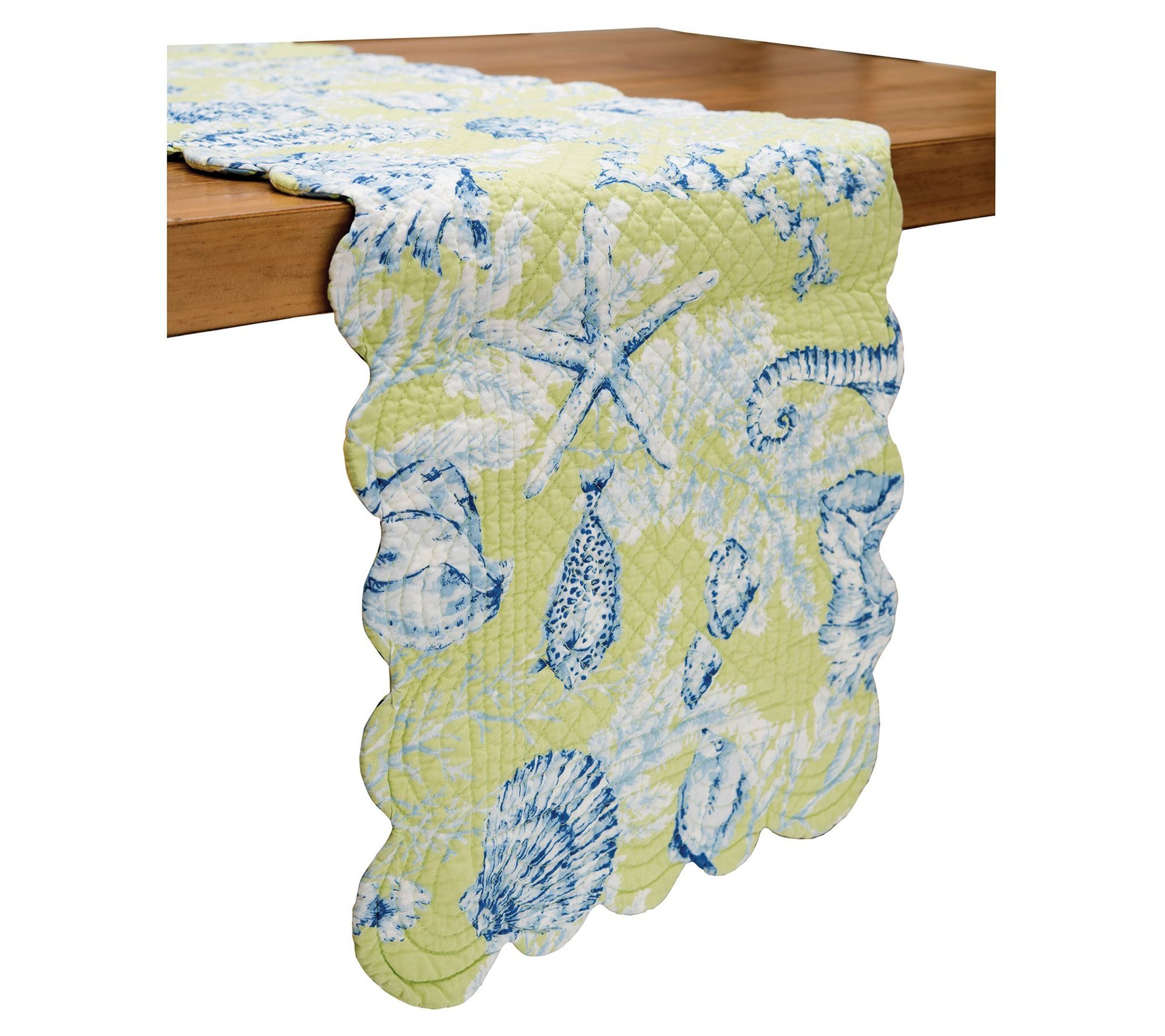 Fenwick Isle 14" x 51" Green Table Runner by Valerie
